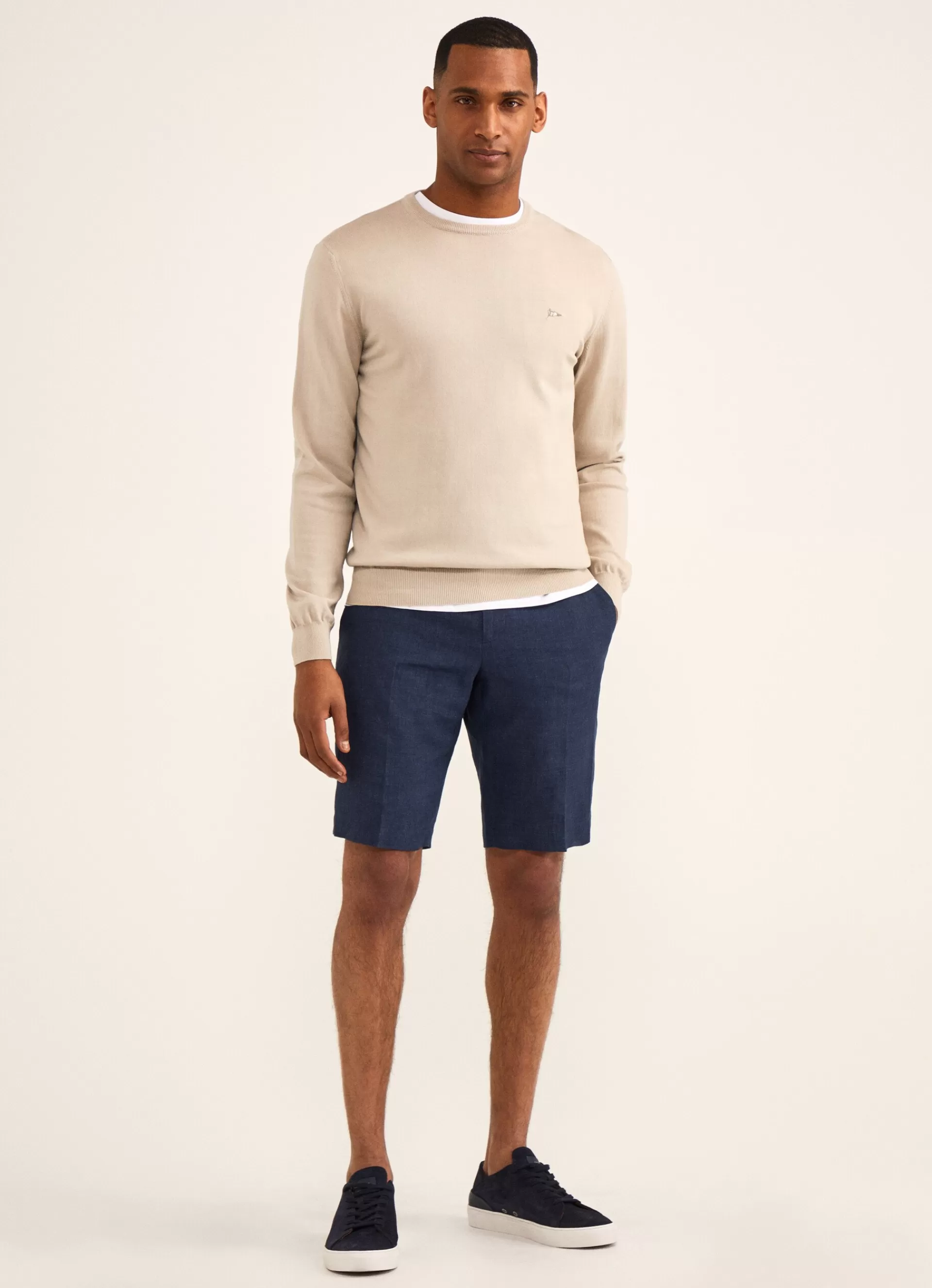 Pantalons>Façonnable Bermuda Effet Denim Dk Blu Marl