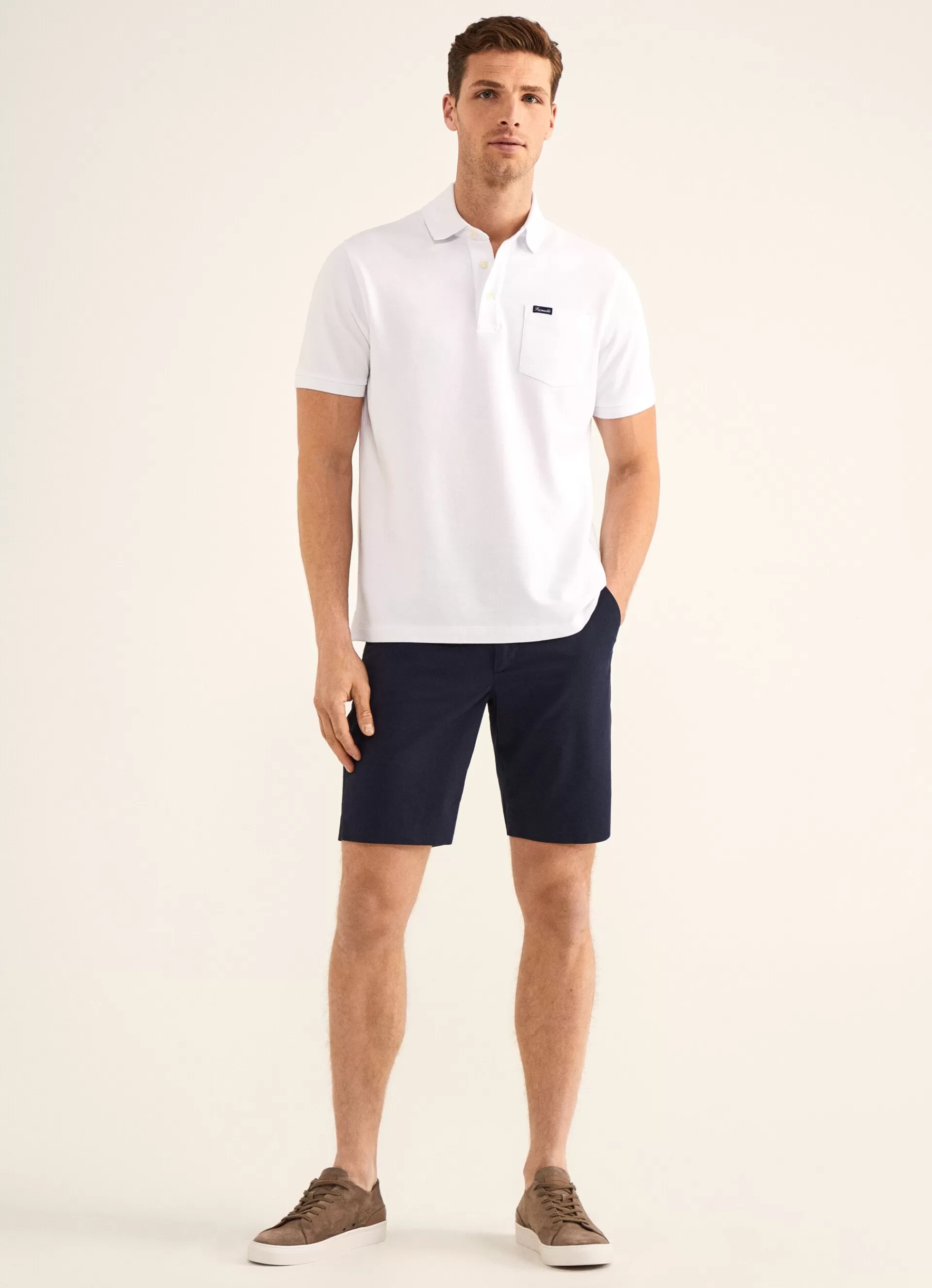 Pantalons>Façonnable Bermuda En Coton Taille Elastique Marine