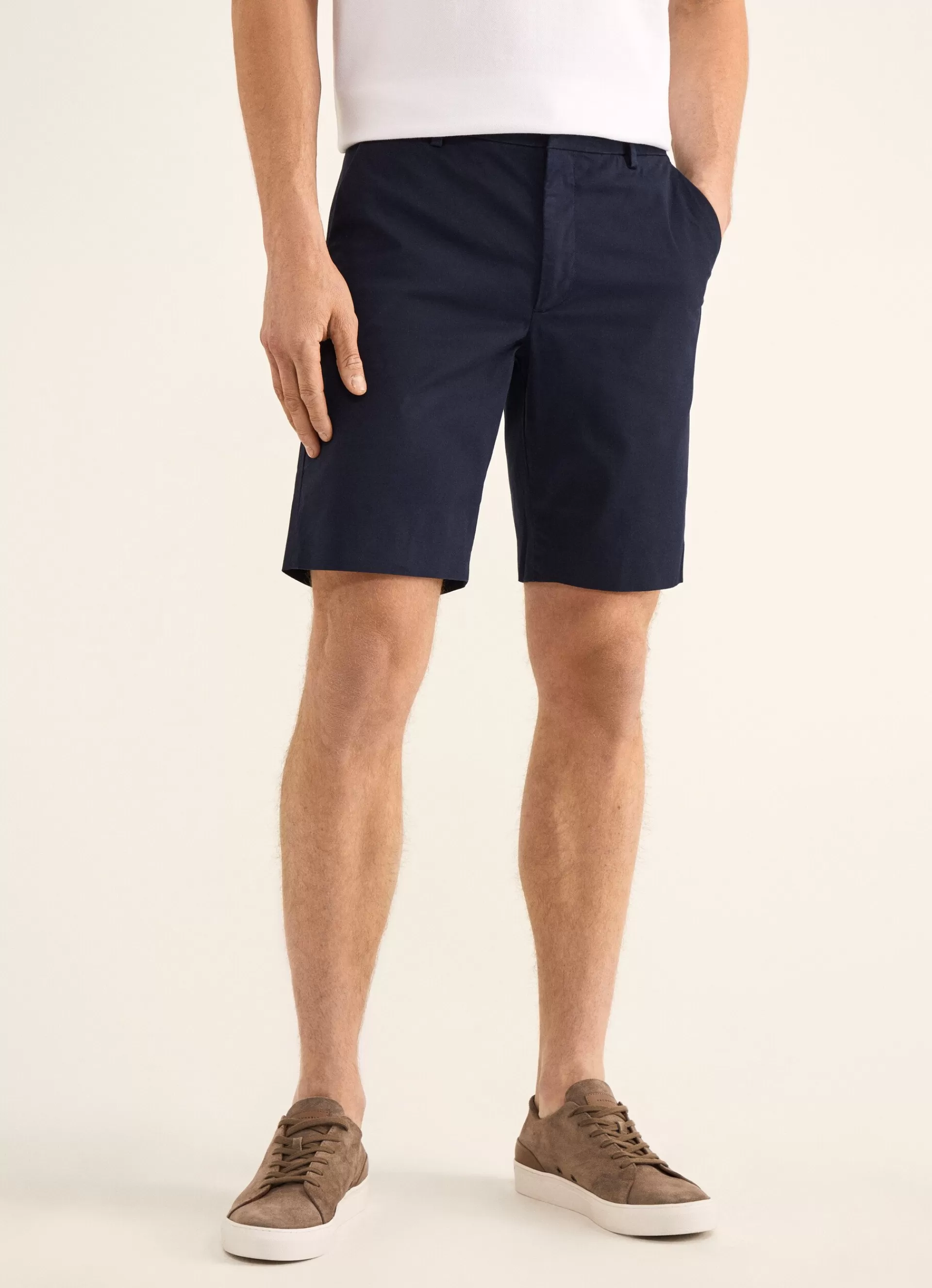 Pantalons>Façonnable Bermuda En Coton Taille Elastique Marine