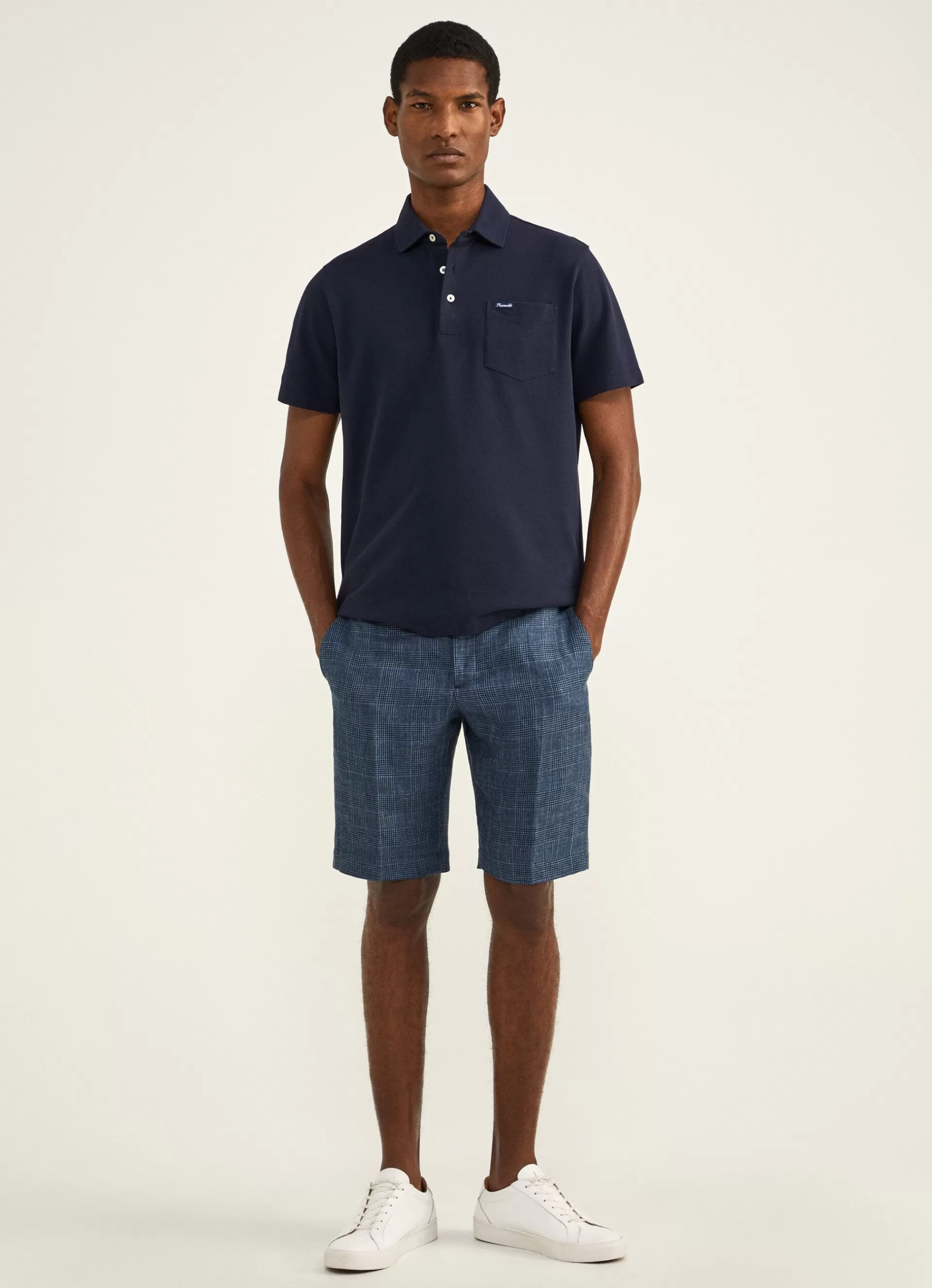 Pantalons>Façonnable Bermudes Prince De Galles Dk Blu Marl