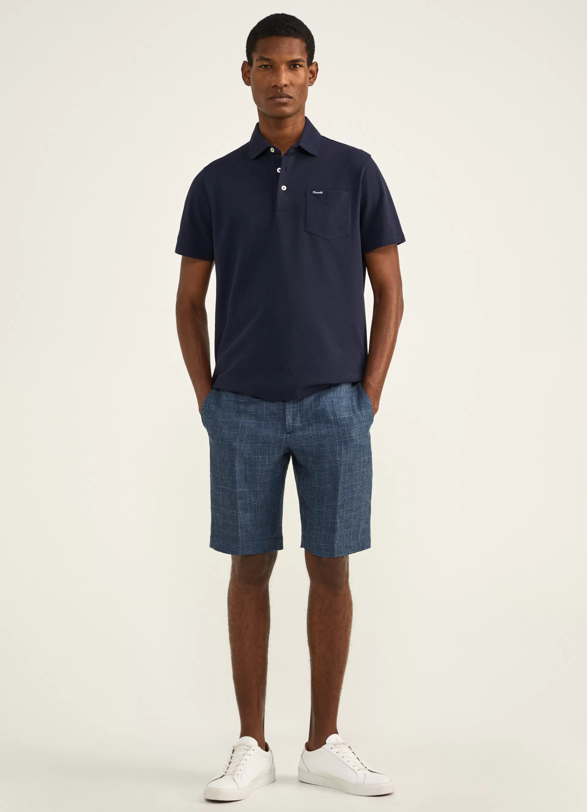 Shorts>Façonnable Bermudes Prince De Galles Dk Blu Marl