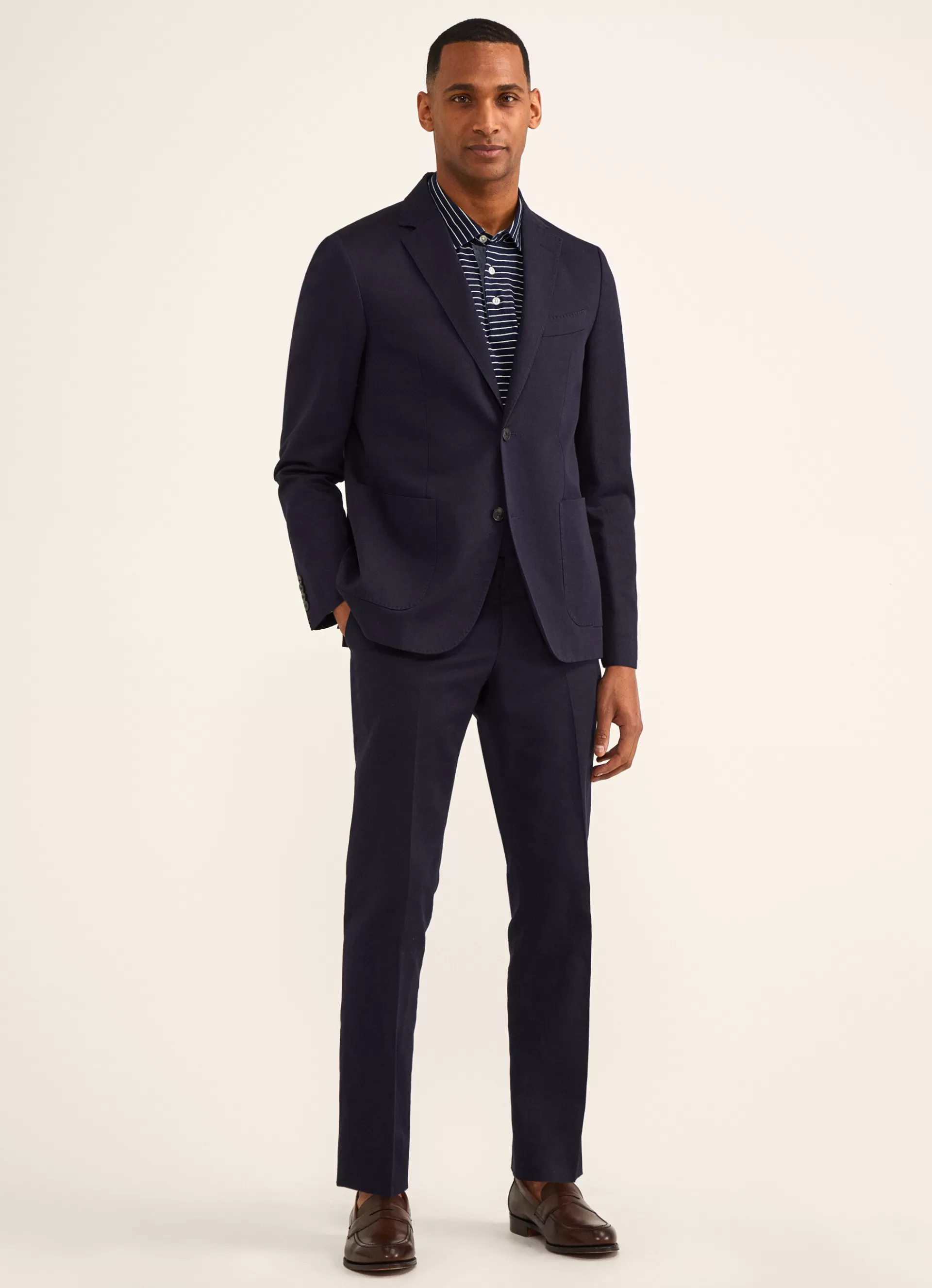 Manteaux Et Blousons>Façonnable Blazer En Lin Et En Coton Marine