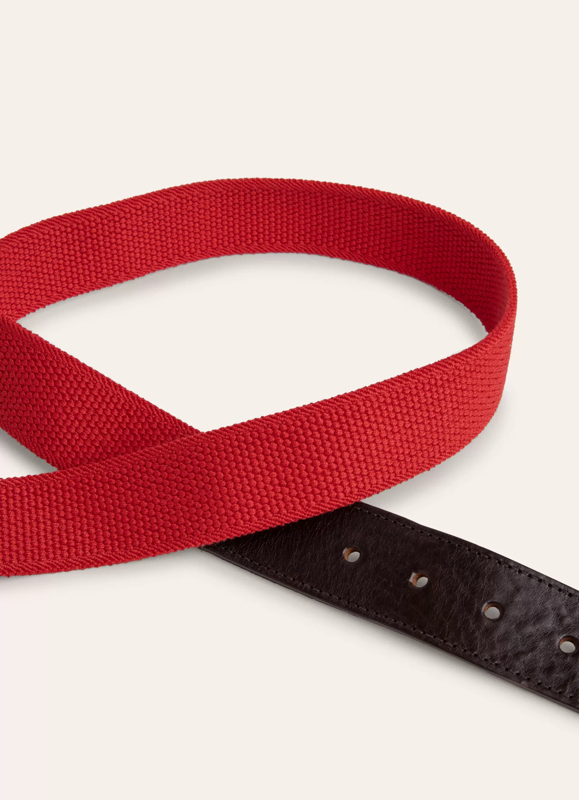Ceintures>Façonnable Ceinture En Cuir Tresse Mars Red