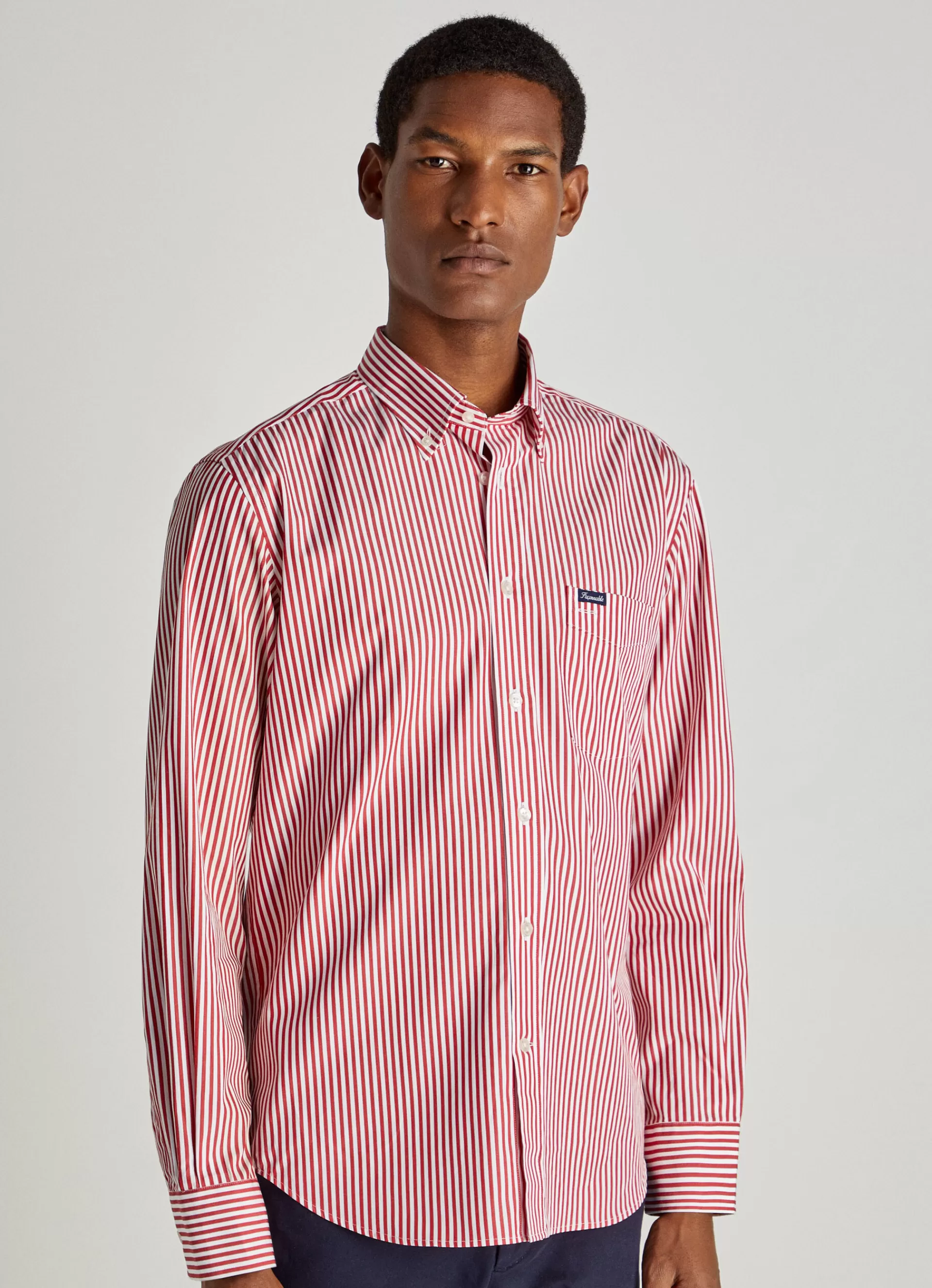 Chemises>Façonnable Chemise A Rayures Bengale En Popeline Mars Red