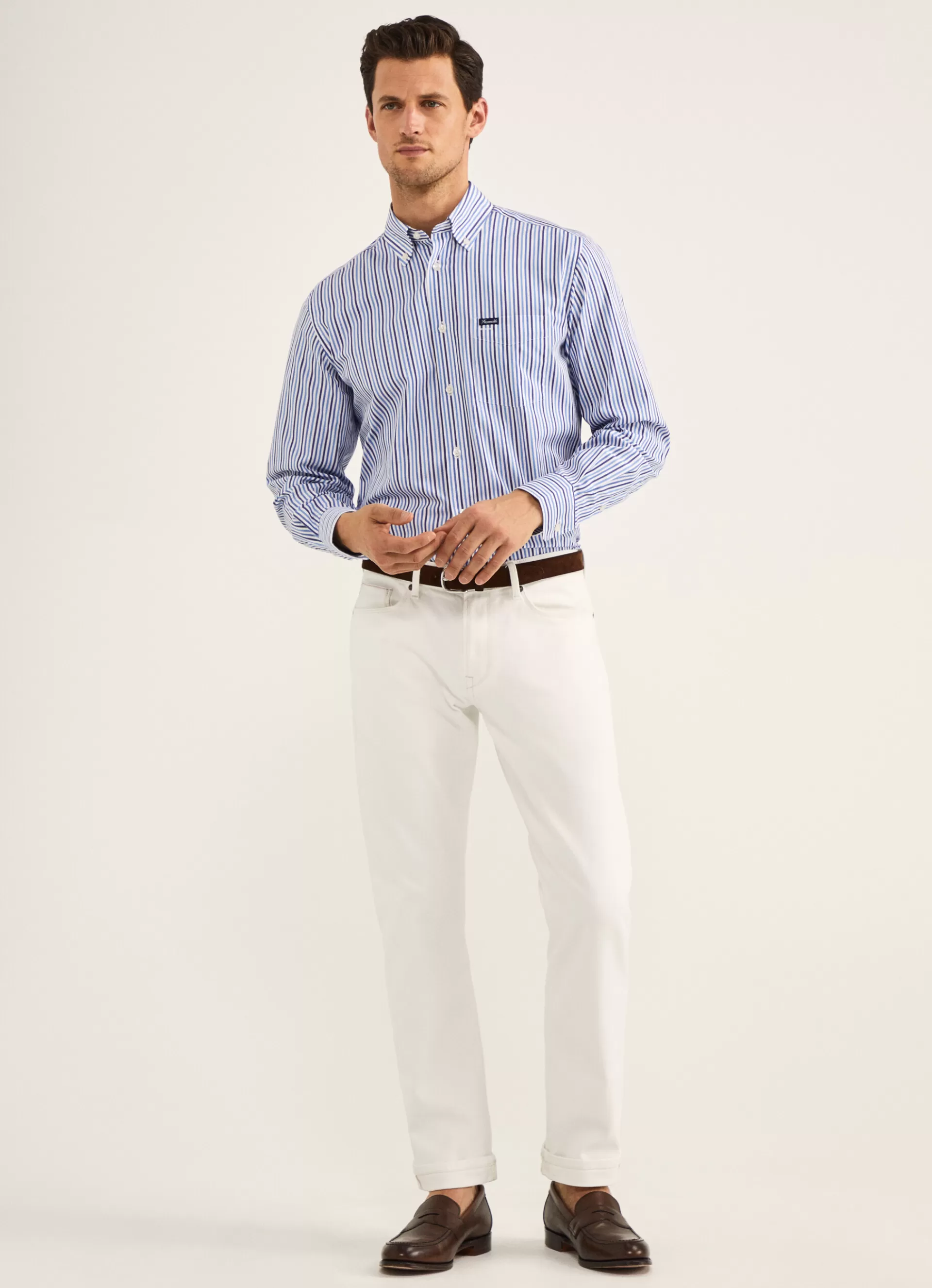 Chemises>Façonnable Chemise A Rayures En Popeline Multi Blue