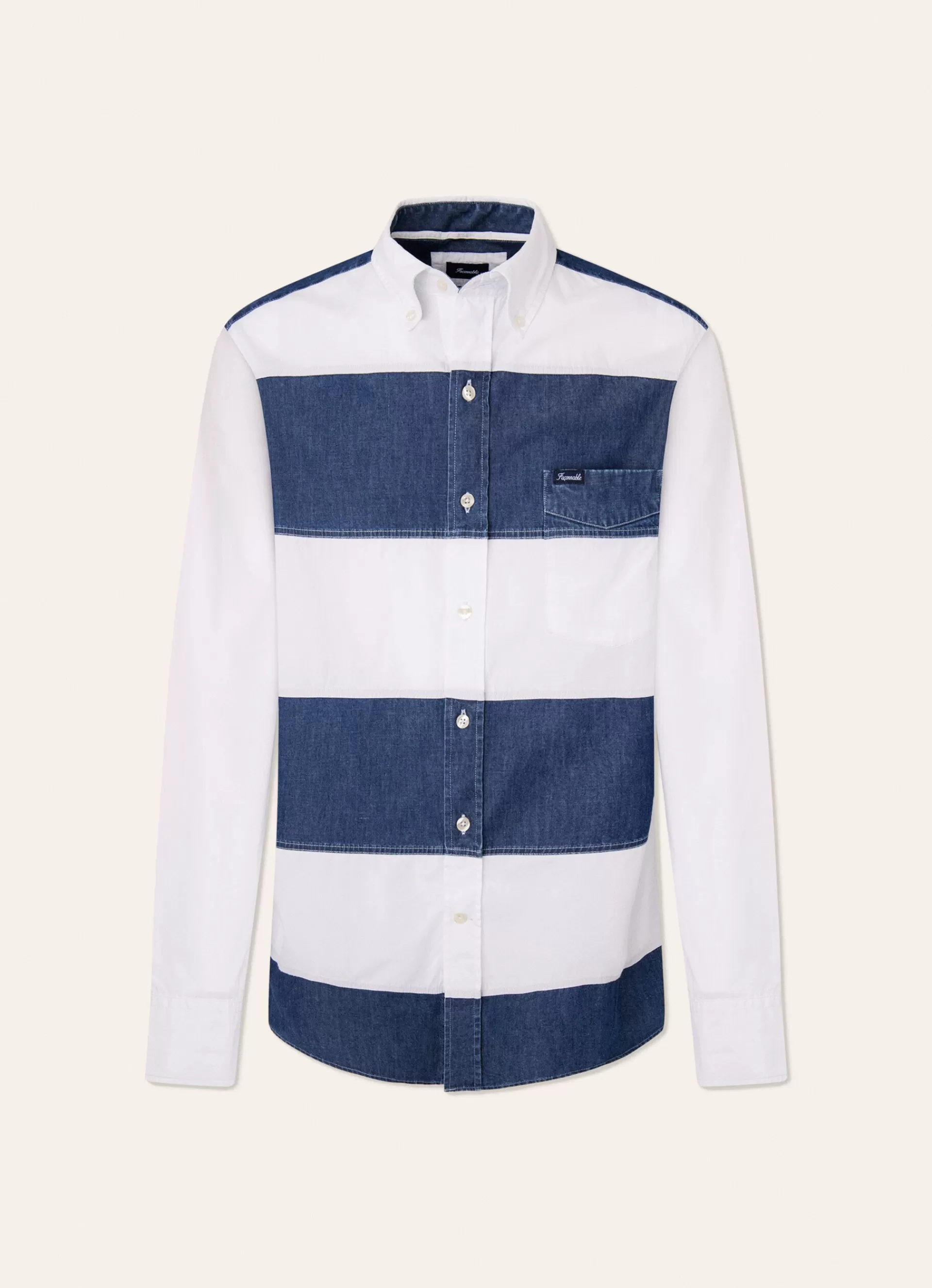 Chemises>Façonnable Chemise Bicolore Denim/White