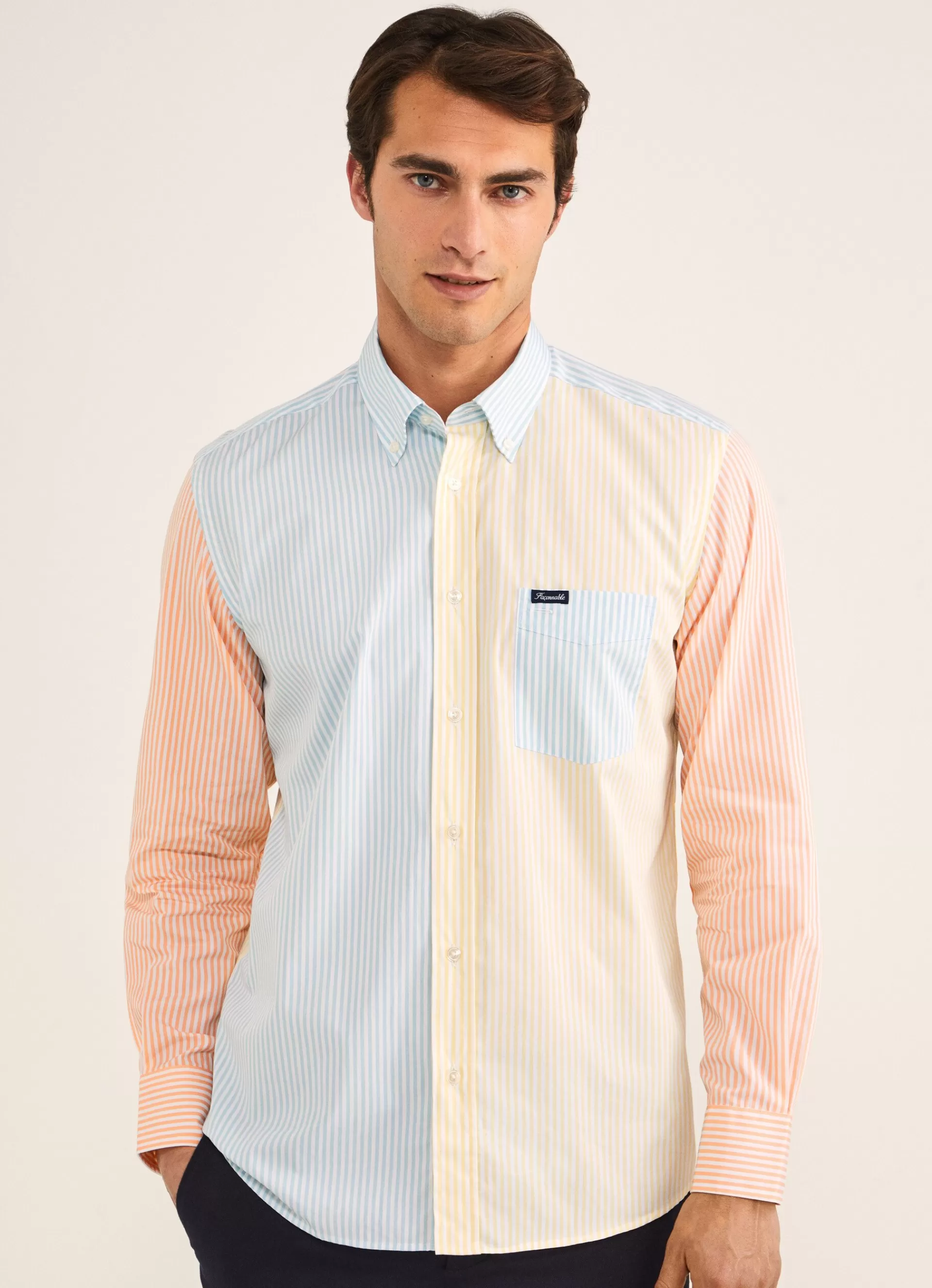 Chemises>Façonnable Chemise Color Block Multi