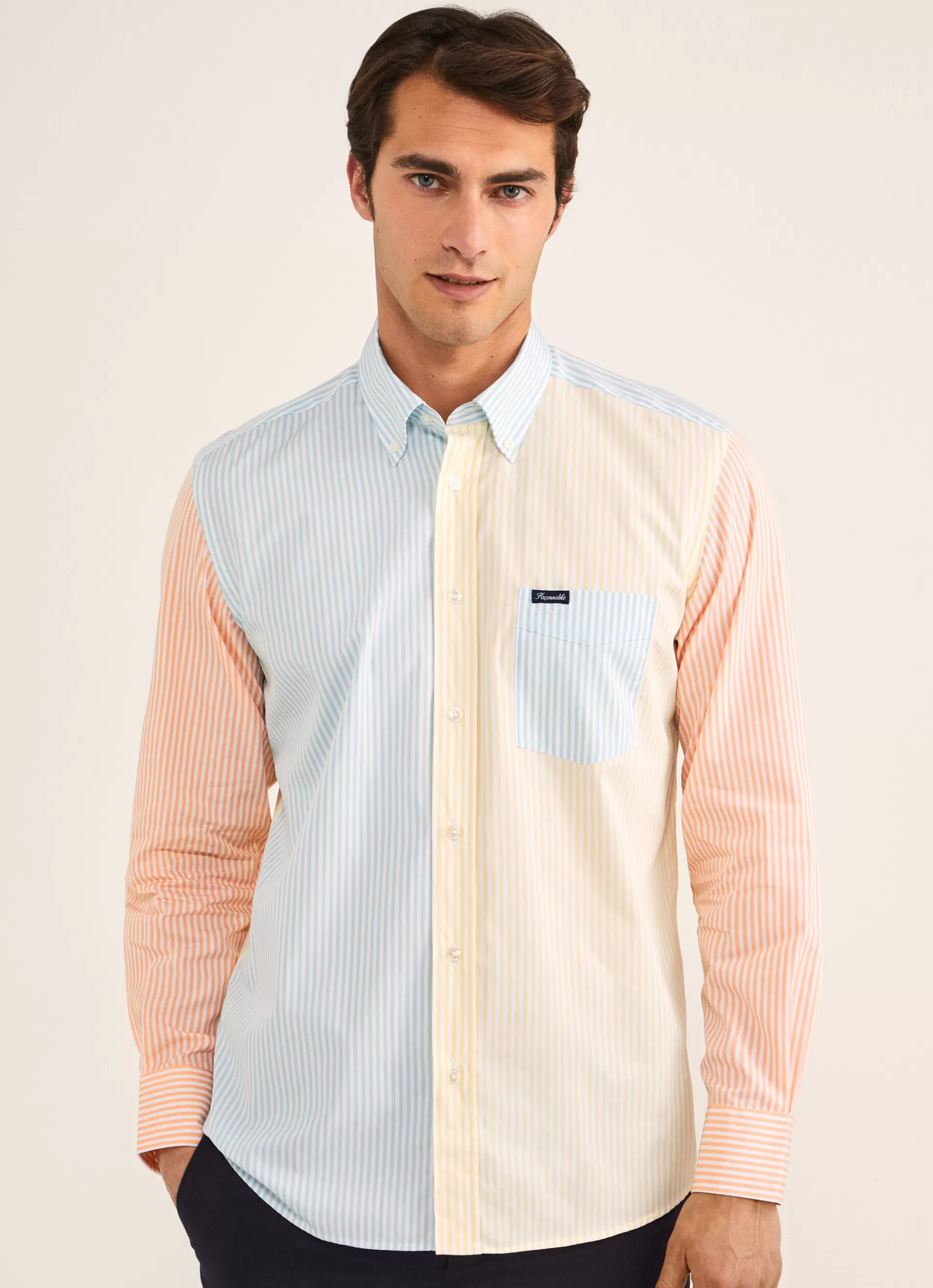 Chemises>Façonnable Chemise Color Block Multi
