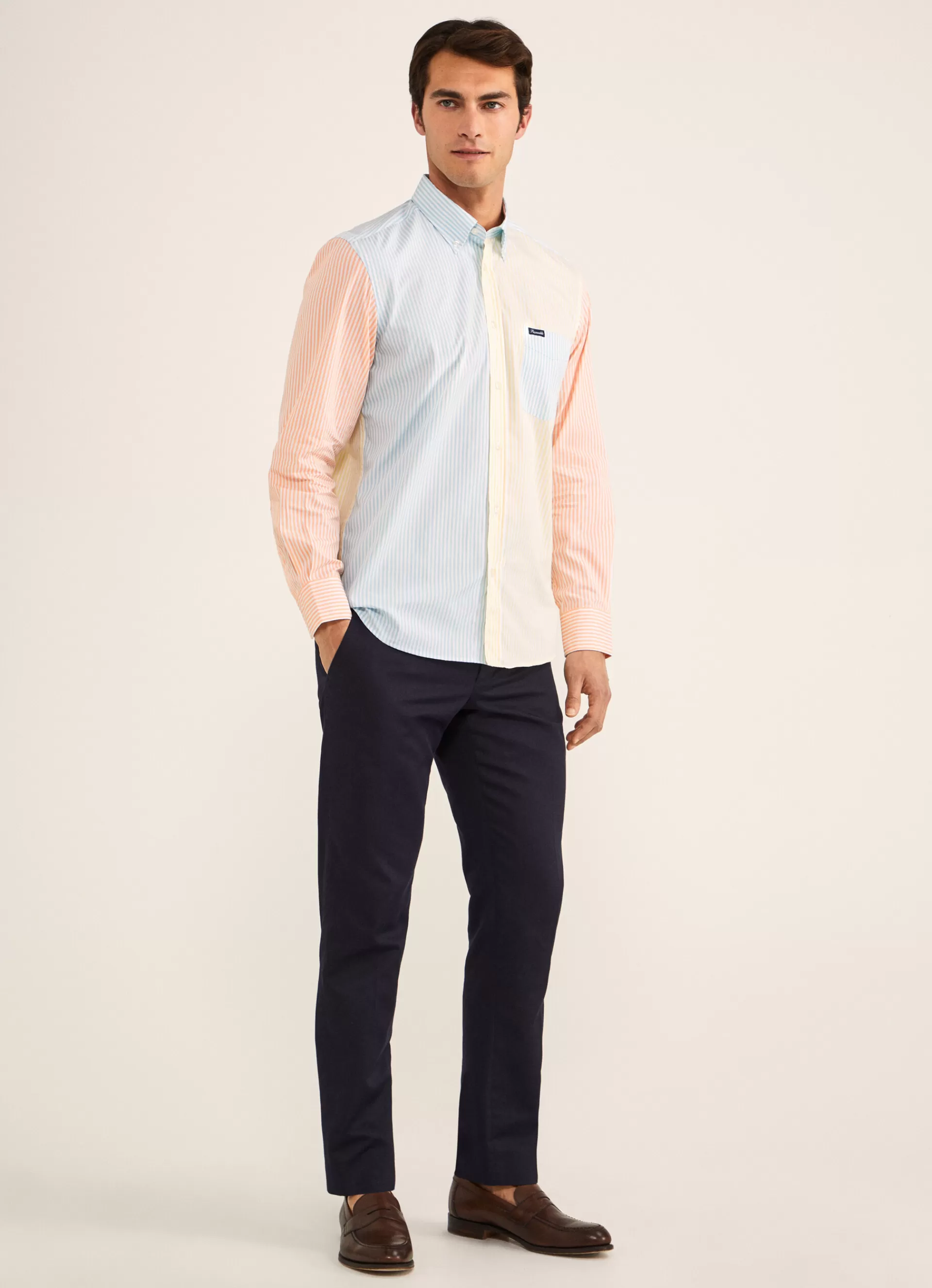 Chemises>Façonnable Chemise Color Block Multi