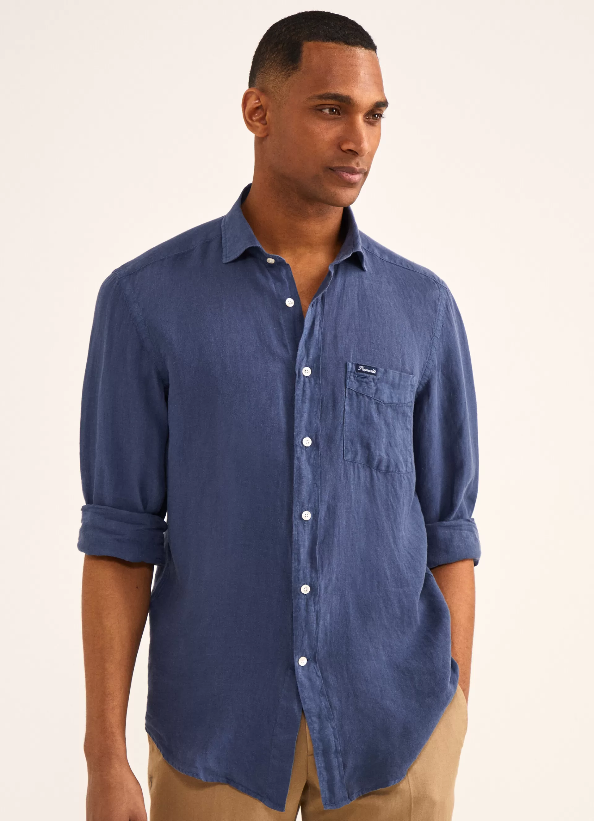 Lin>Façonnable Chemise En Lin Pop Blue
