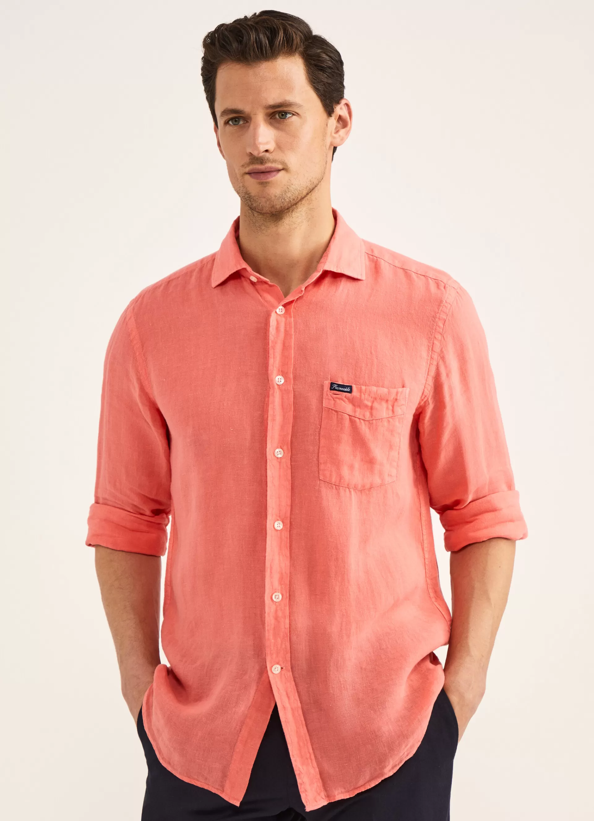 Lin>Façonnable Chemise En Lin Hibiscus