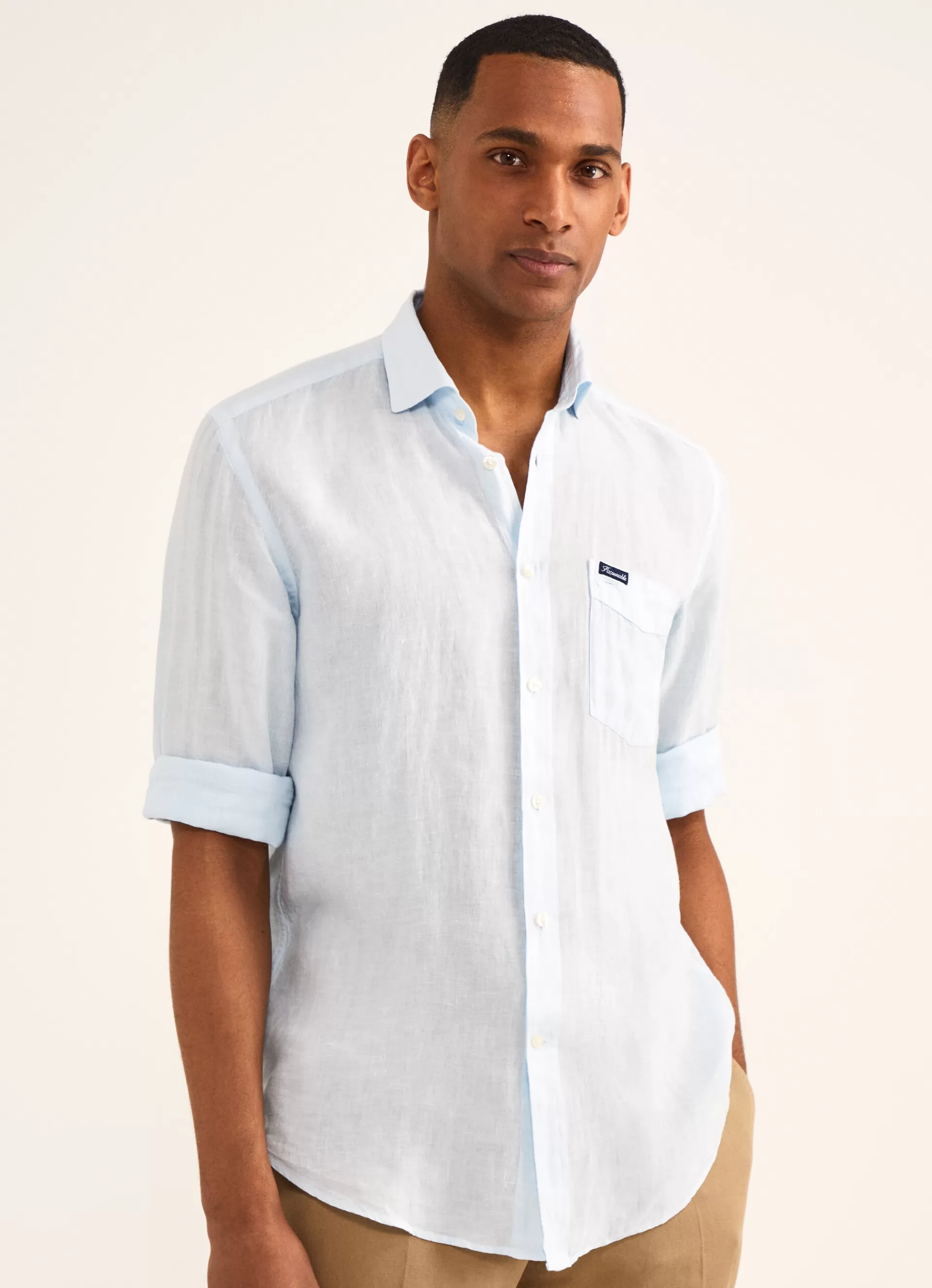 Lin>Façonnable Chemise En Lin Horizon Blue