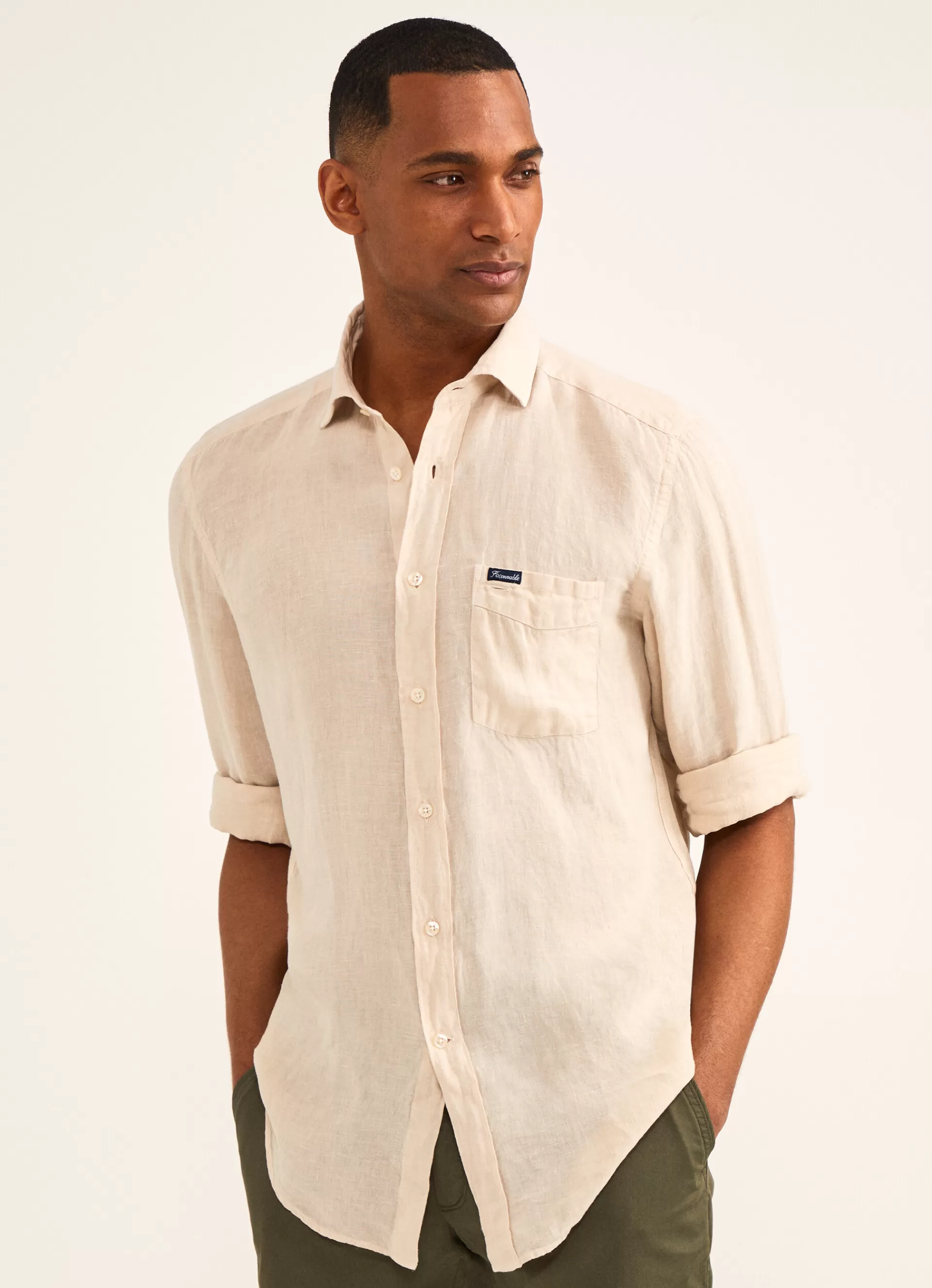Lin>Façonnable Chemise En Lin Light Beige