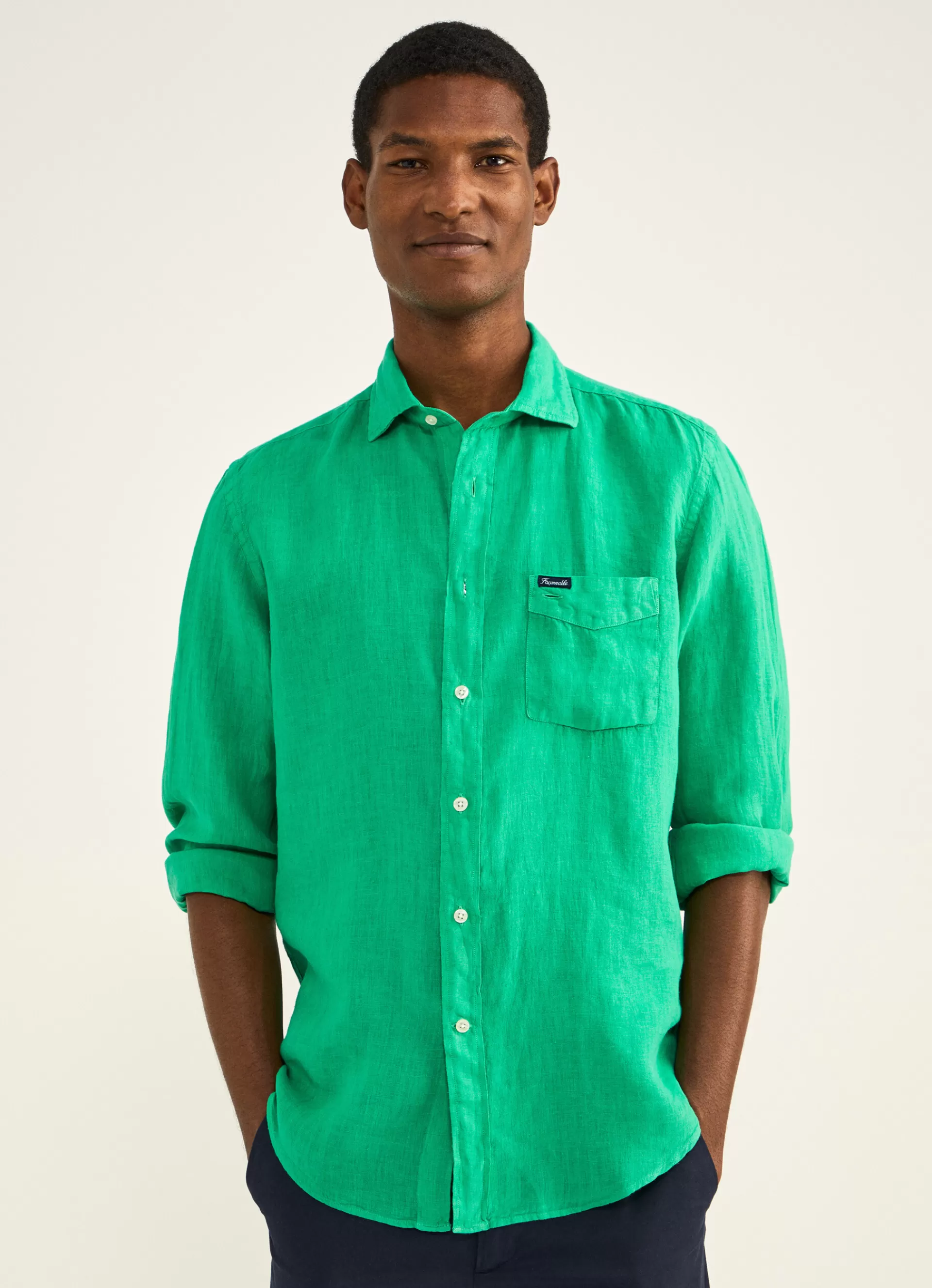 Lin>Façonnable Chemise En Lin Bright Green