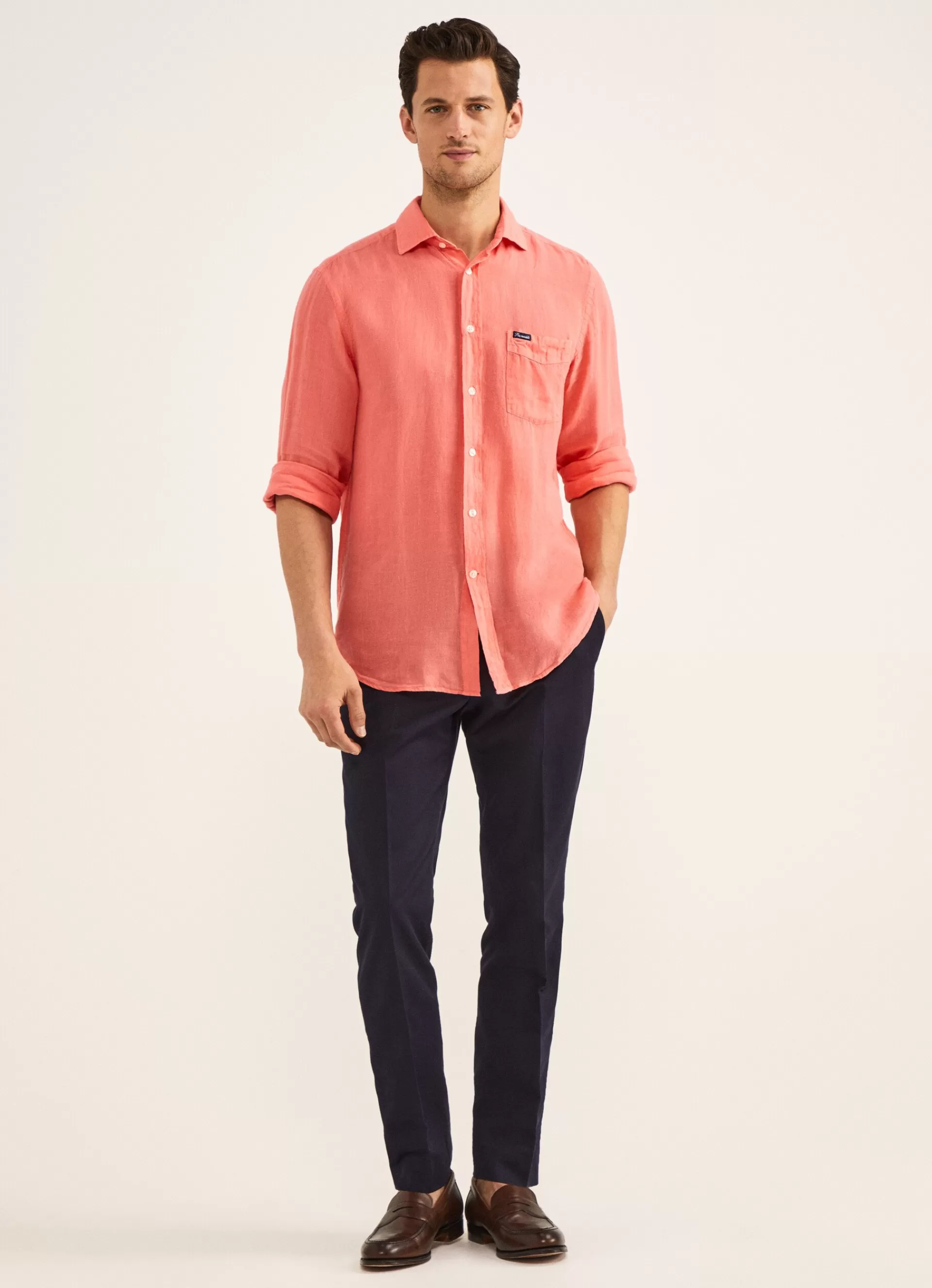 Chemises>Façonnable Chemise En Lin Hibiscus