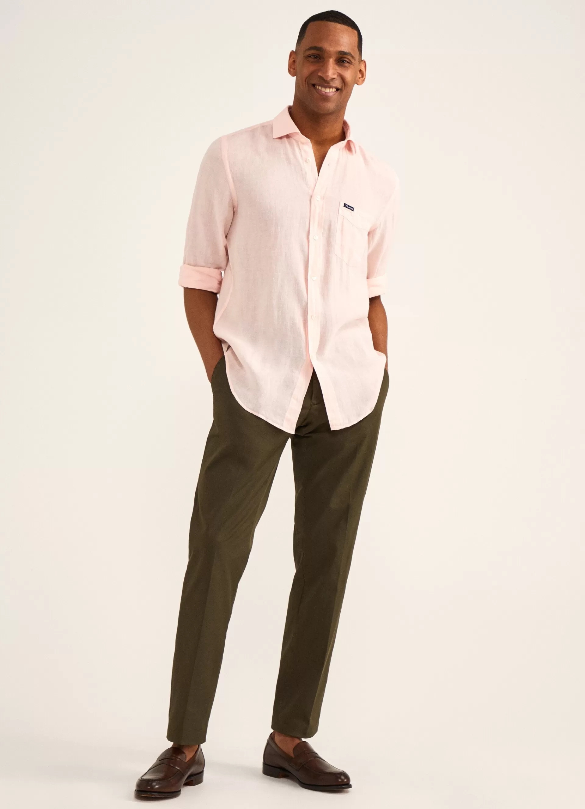 Chemises>Façonnable Chemise En Lin Pink