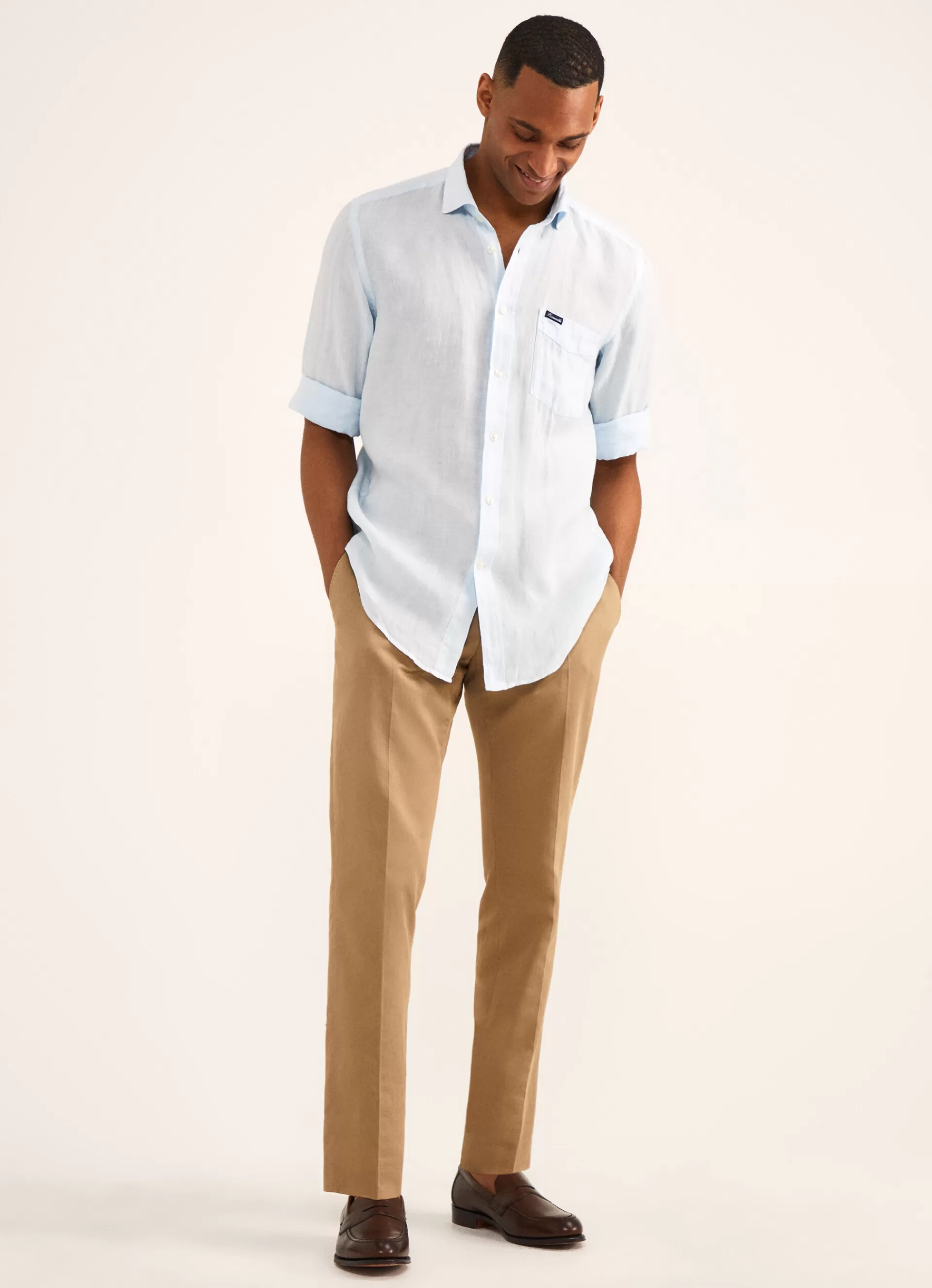 Lin>Façonnable Chemise En Lin Horizon Blue