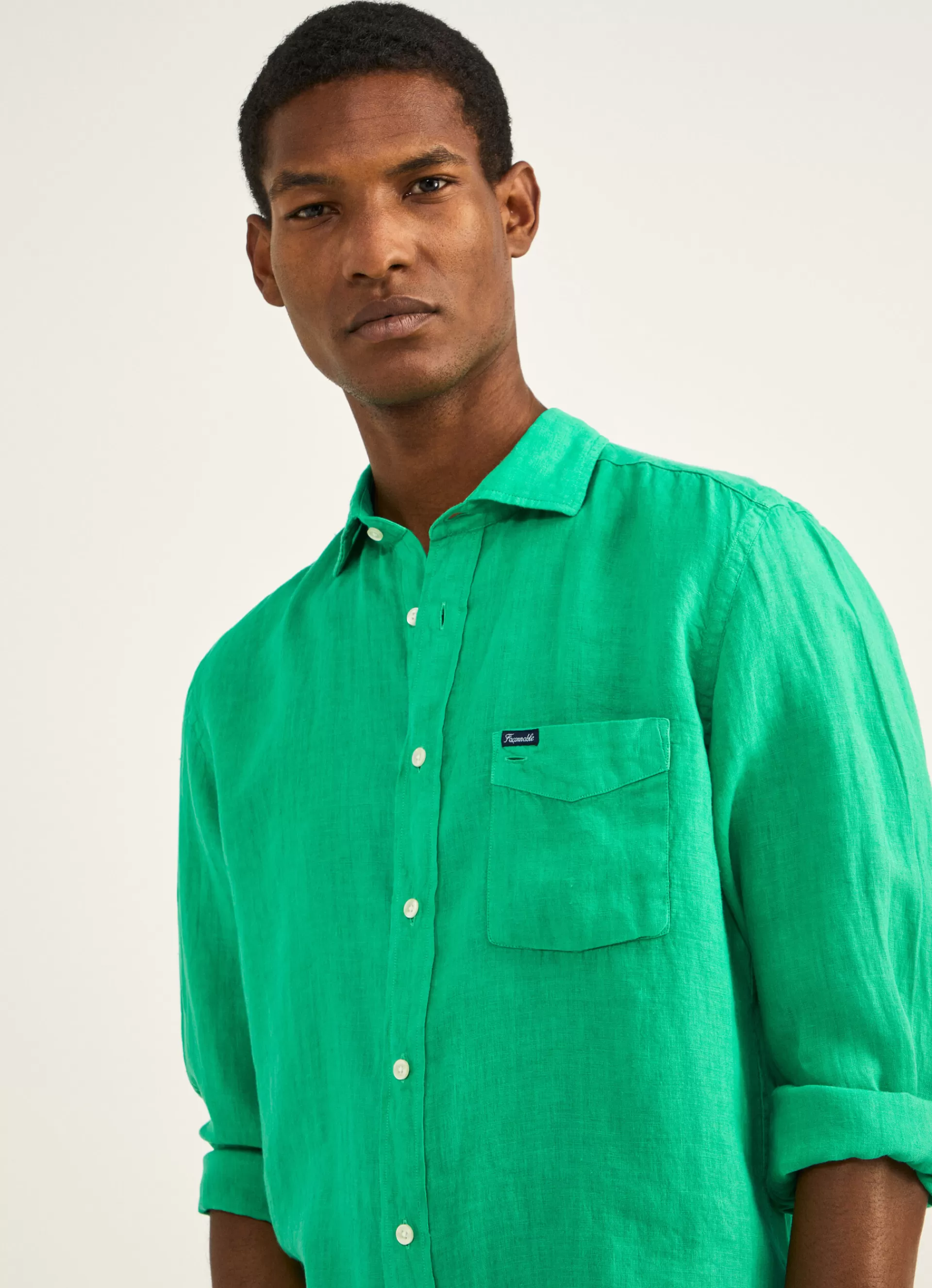 Lin>Façonnable Chemise En Lin Bright Green