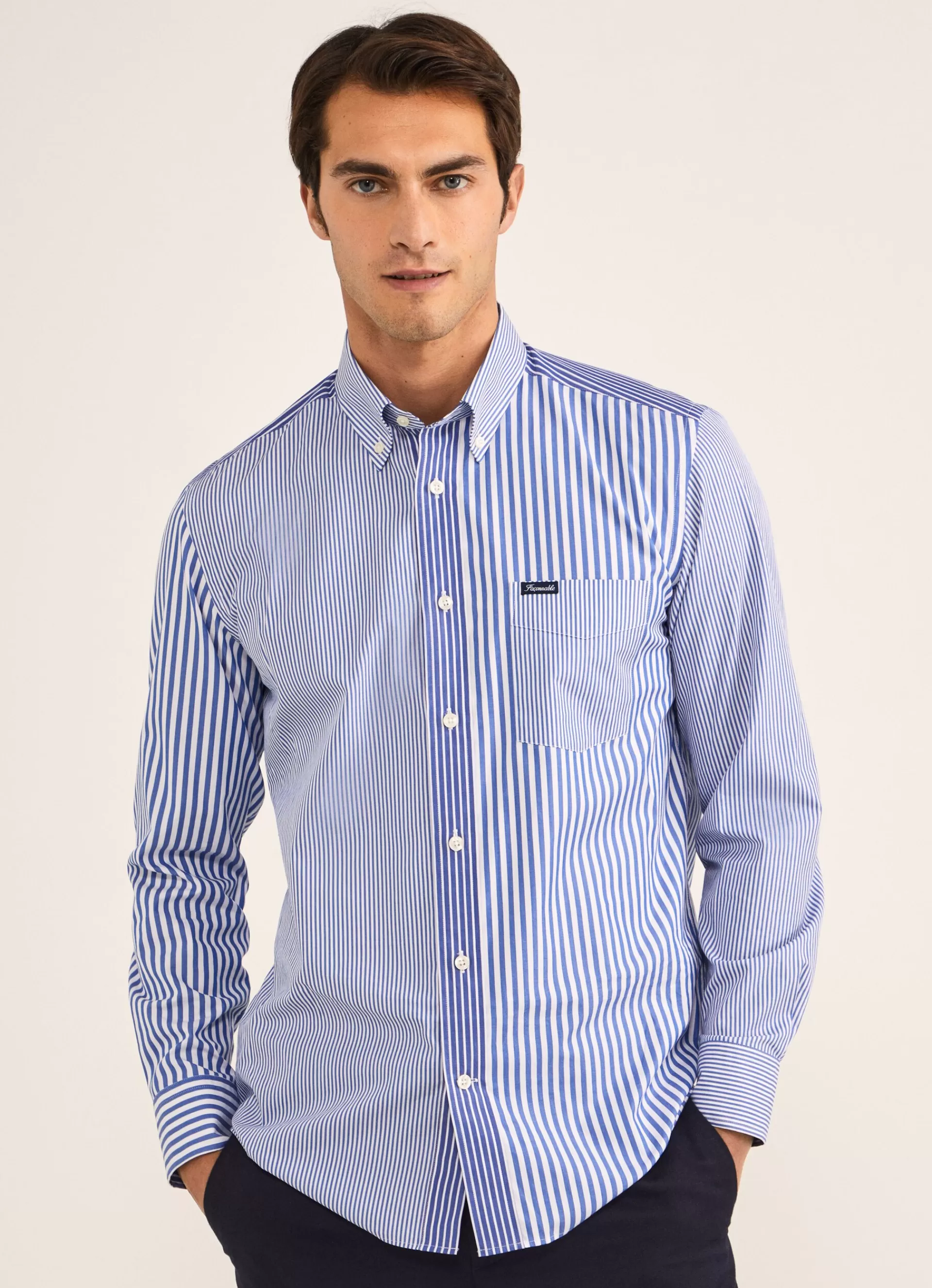 Chemises>Façonnable Chemise En Patchwork Multi Blue