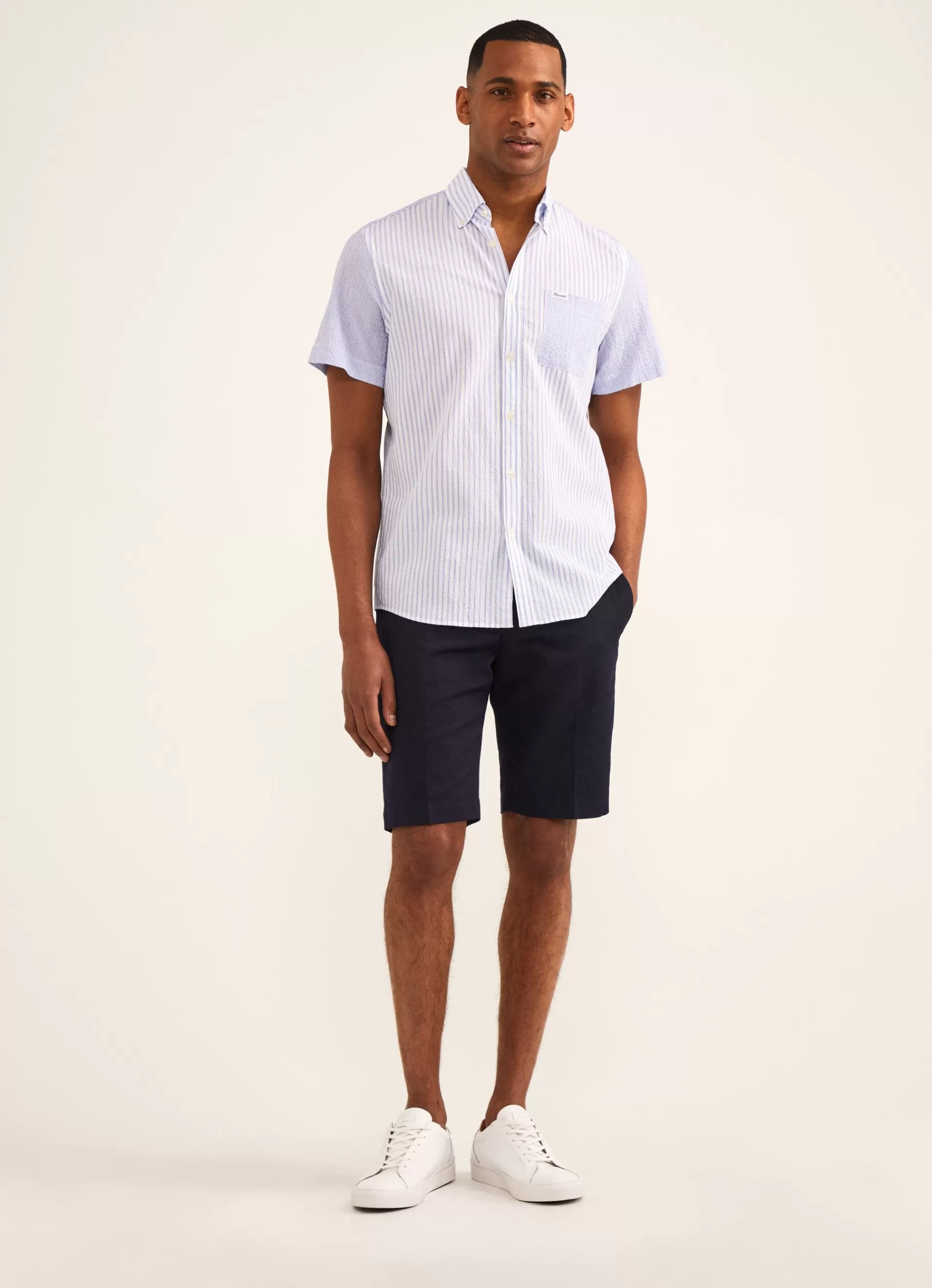 Chemises>Façonnable Chemise En Seersucker De Coton Multi Blue