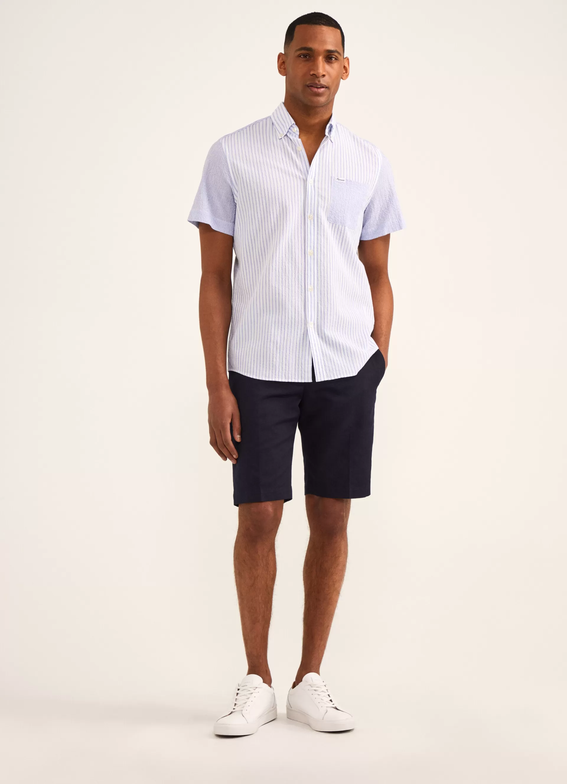 Chemises>Façonnable Chemise En Seersucker De Coton Multi Blue