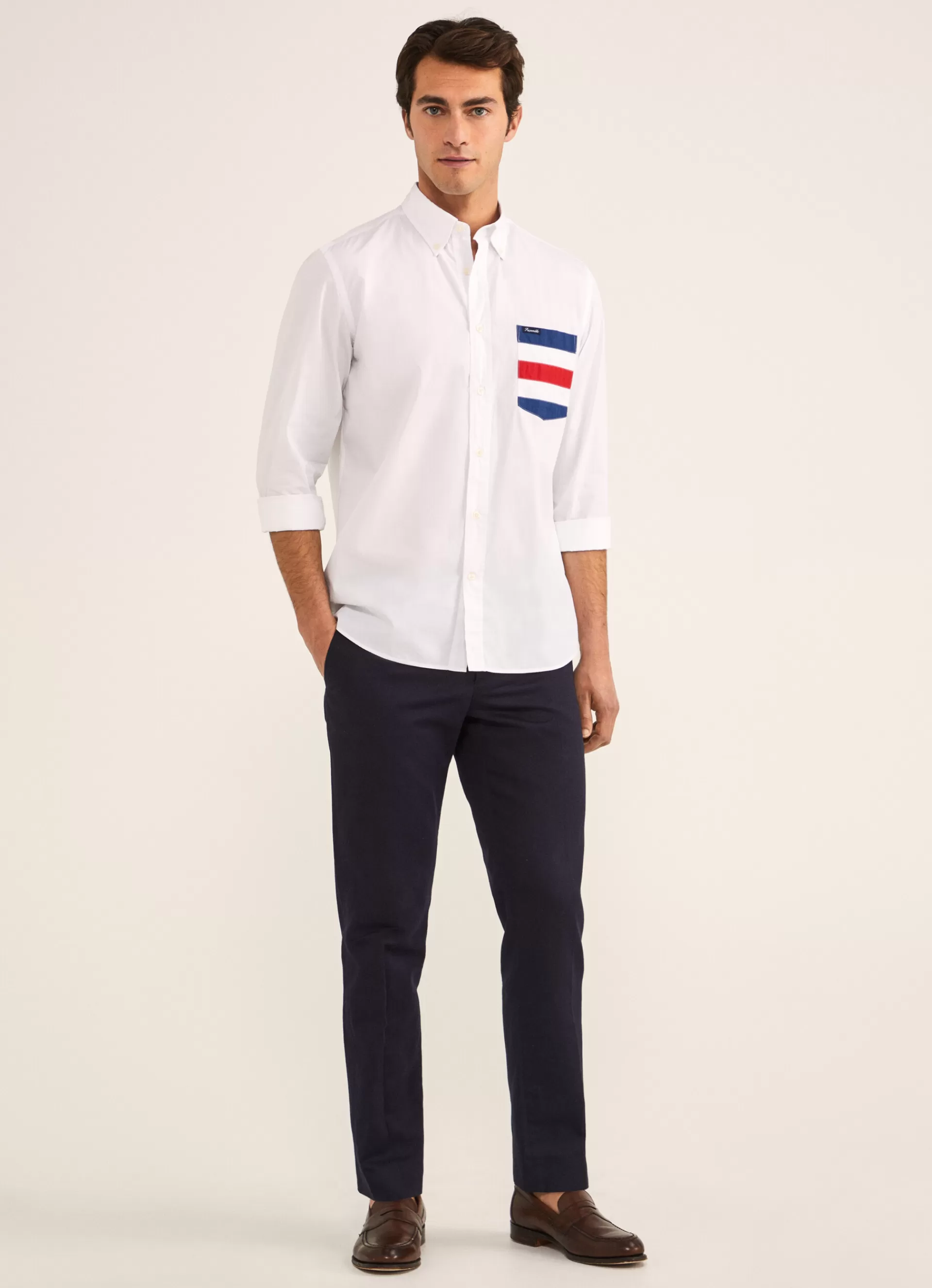 Chemises>Façonnable Chemise Nautique En Popeline De Coton White/Multi