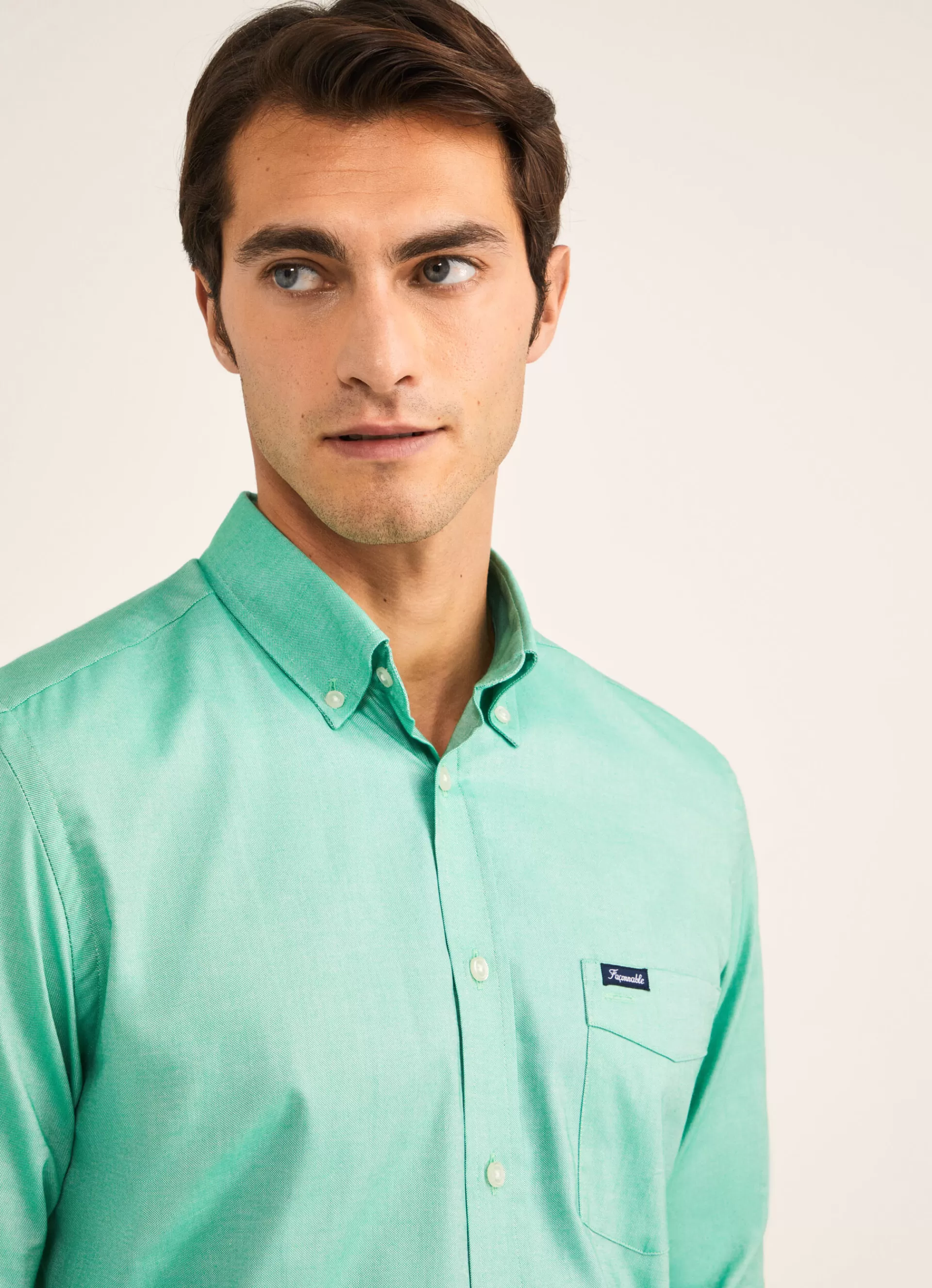 Chemises>Façonnable Chemise Oxford A Manches Longues Bright Green