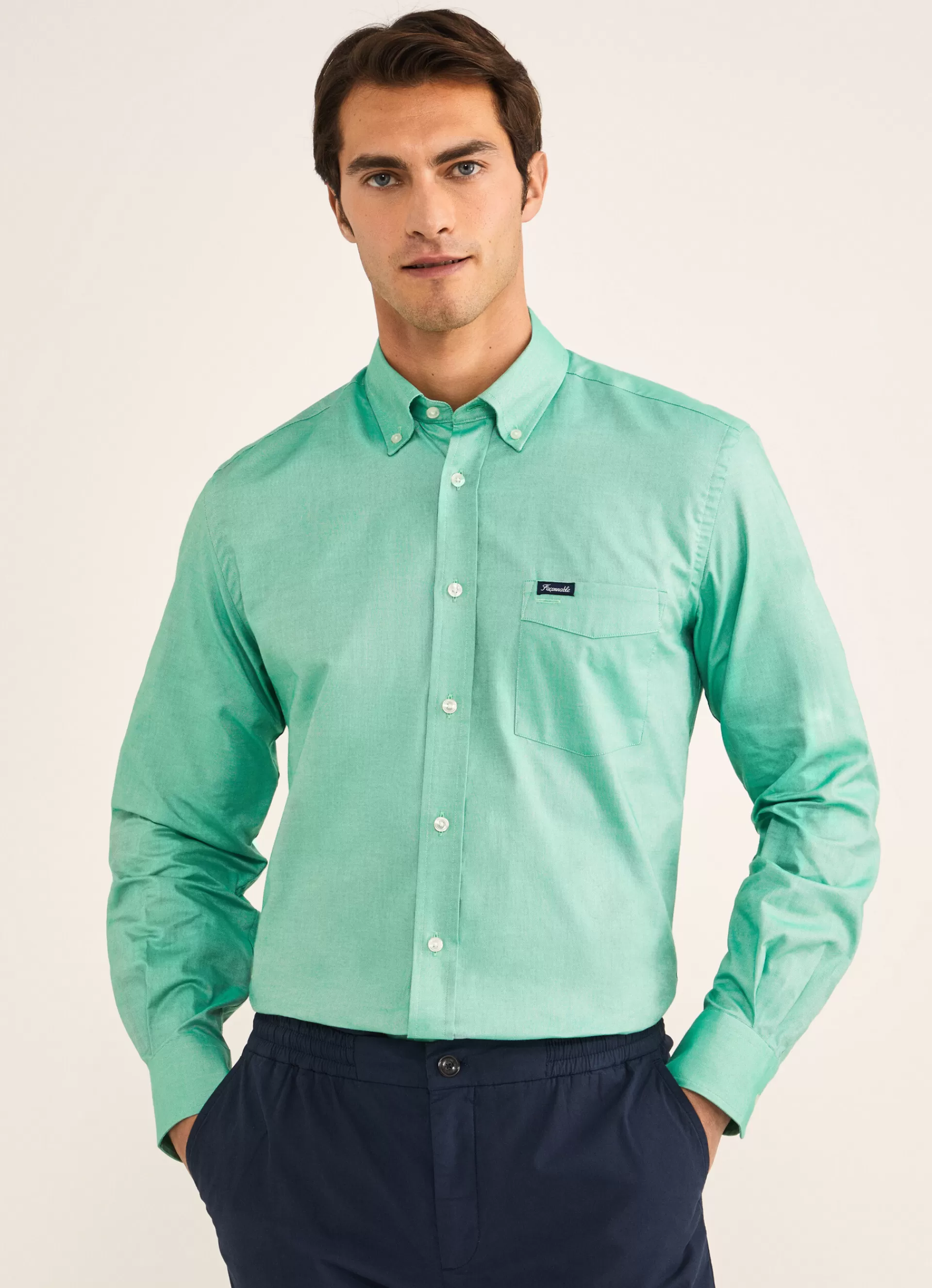 Chemises>Façonnable Chemise Oxford A Manches Longues Bright Green