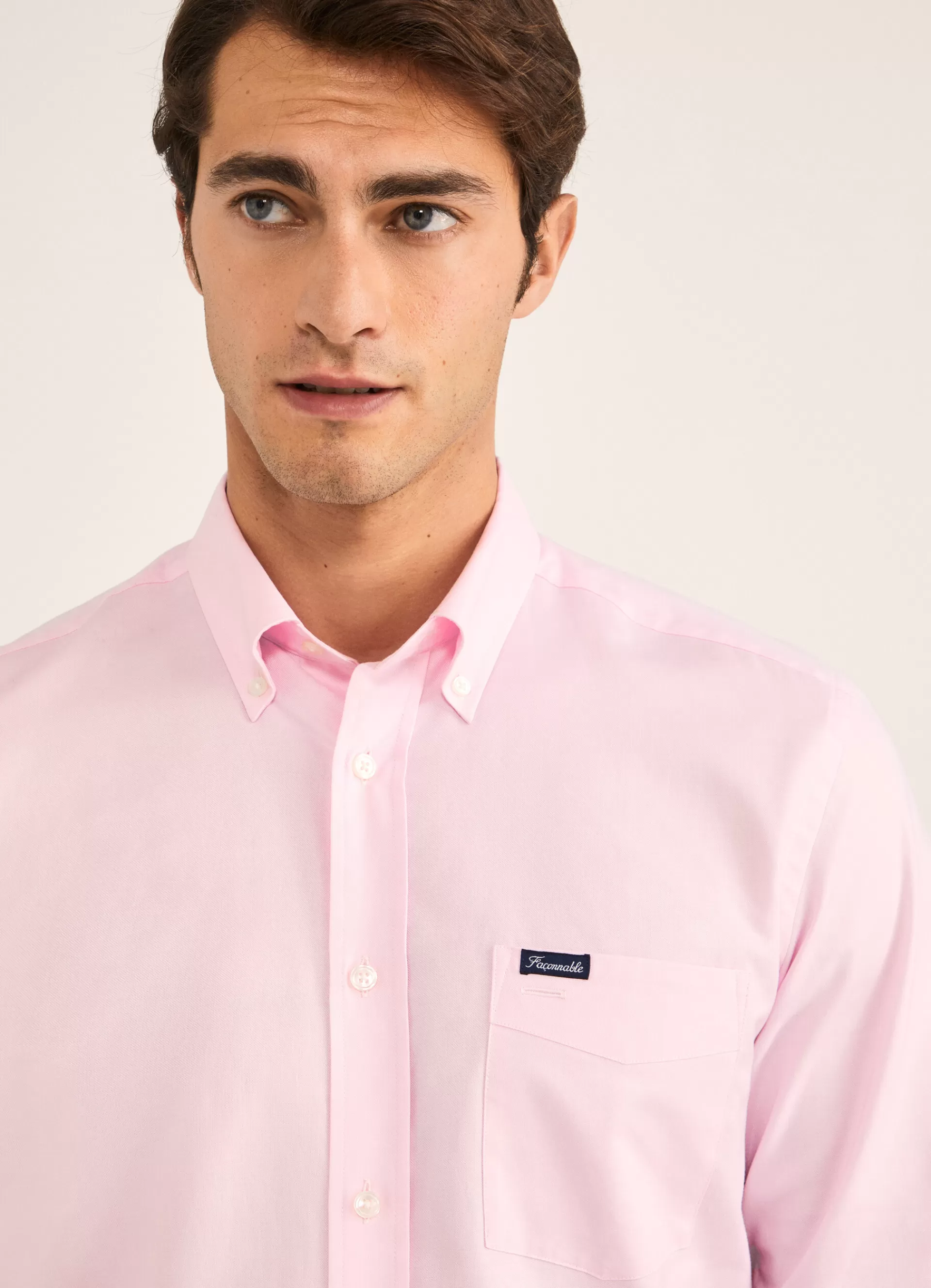 Chemises>Façonnable Chemise Oxford A Manches Longues Light Pink