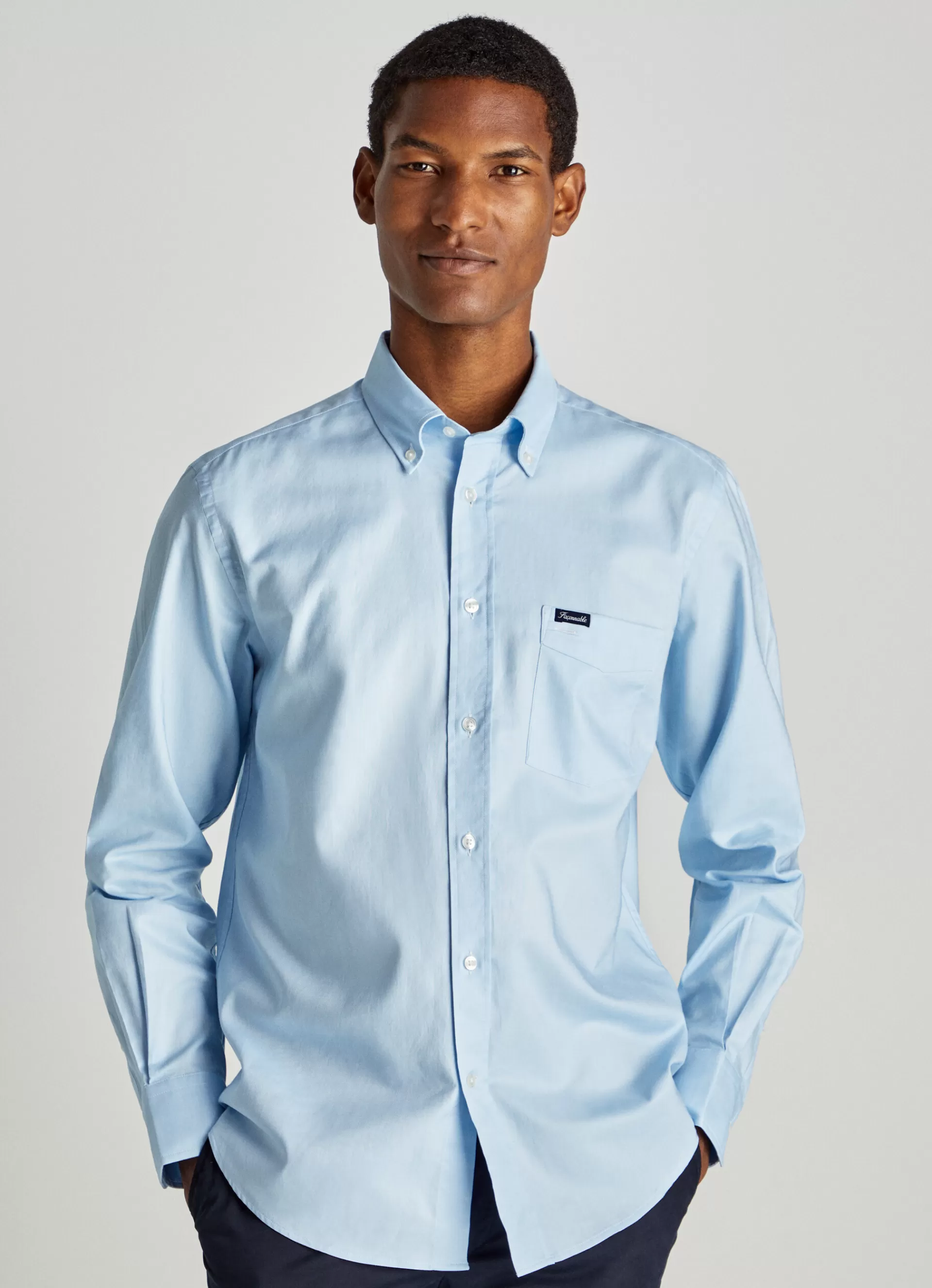 Chemises>Façonnable Chemise Oxford A Manches Longues Horizon Blue