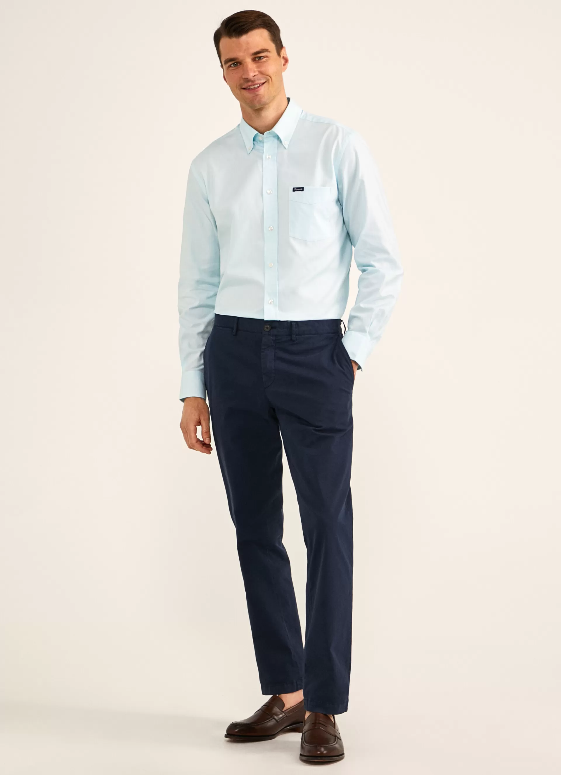 Chemises>Façonnable Chemise Oxford A Manches Longues Aqua