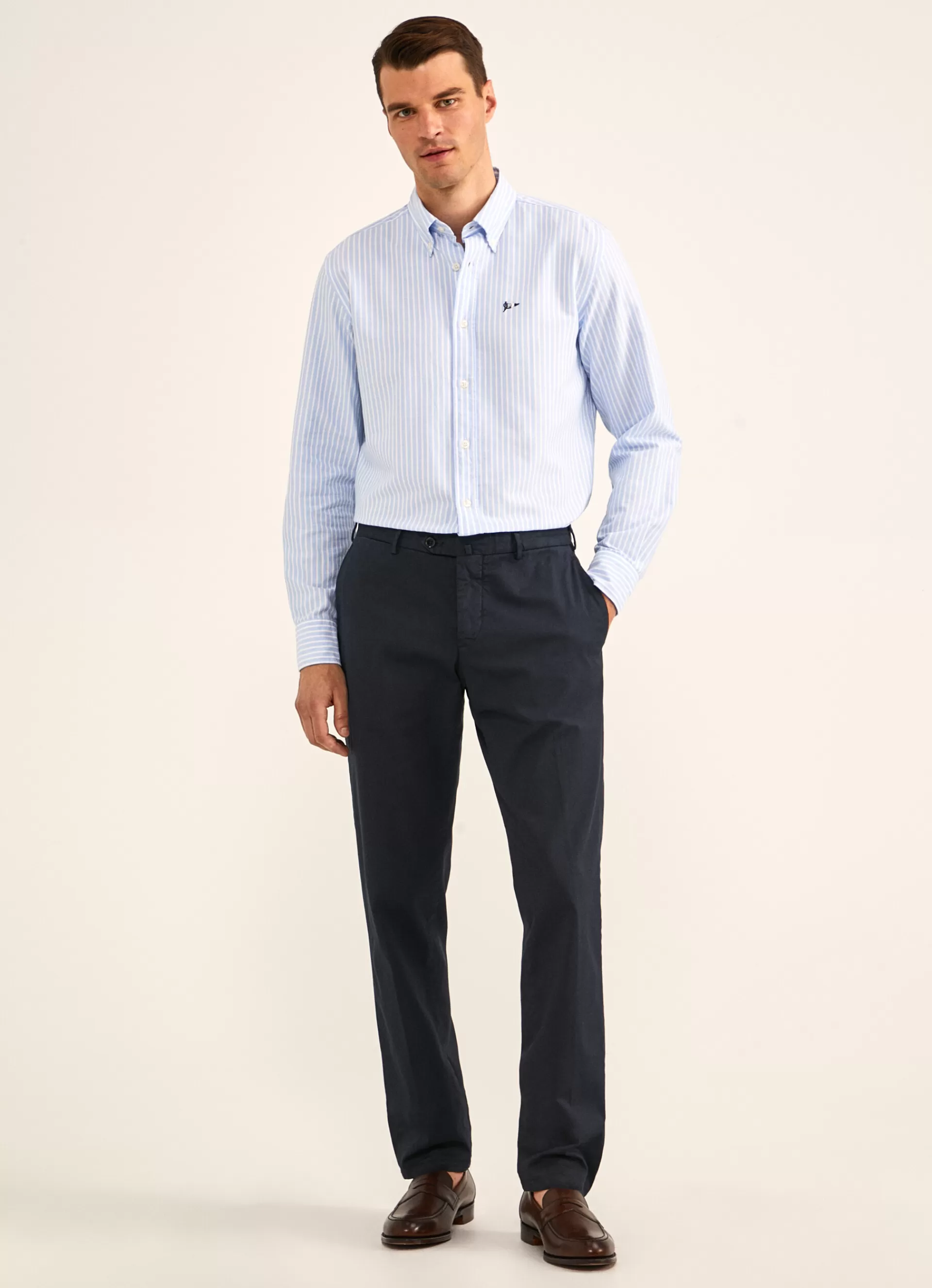 Chemises>Façonnable Chemise Oxford A Rayures Horizon Blue