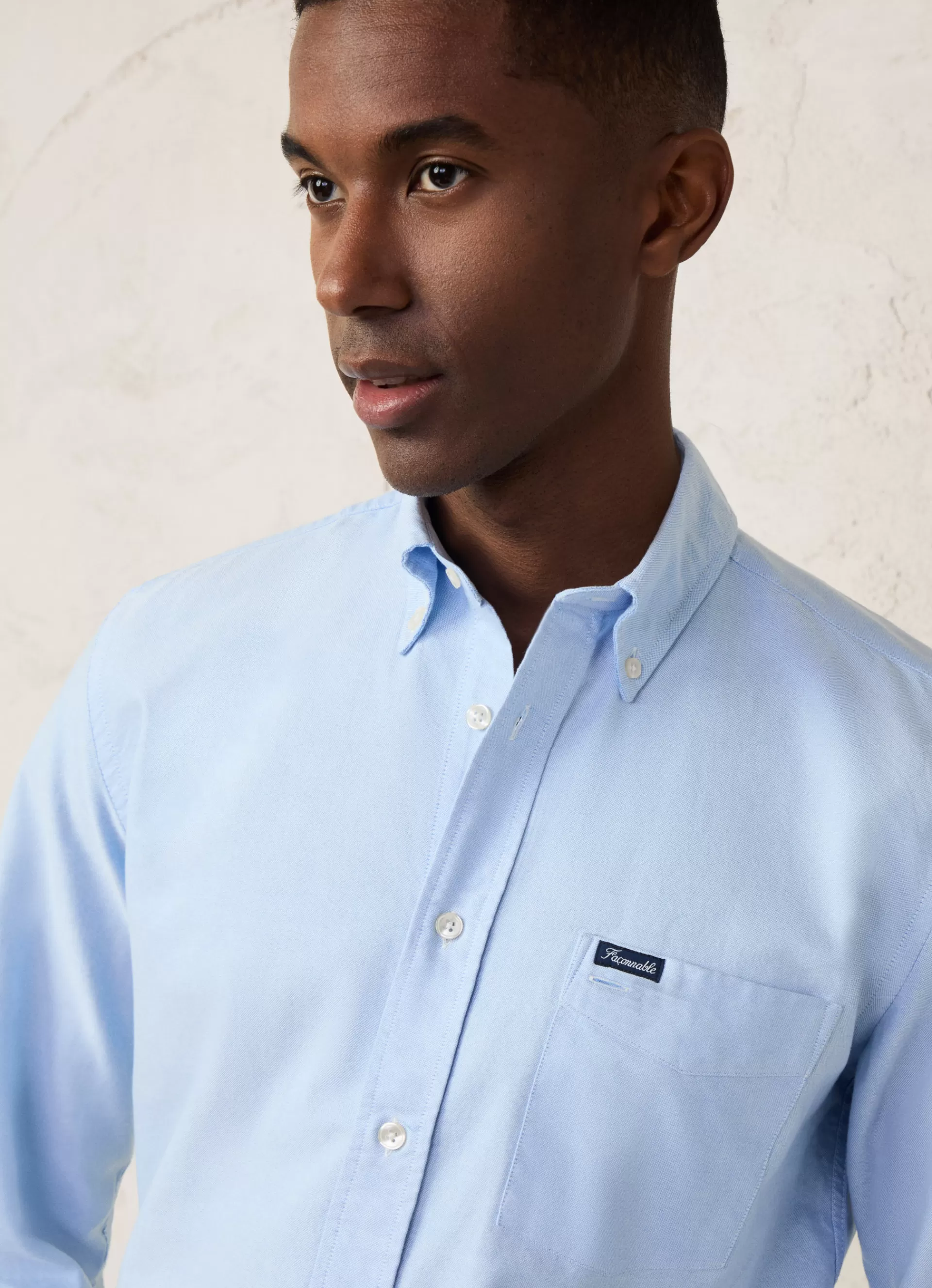 Chemises>Façonnable Chemise Oxford Delavee Horizon Blue