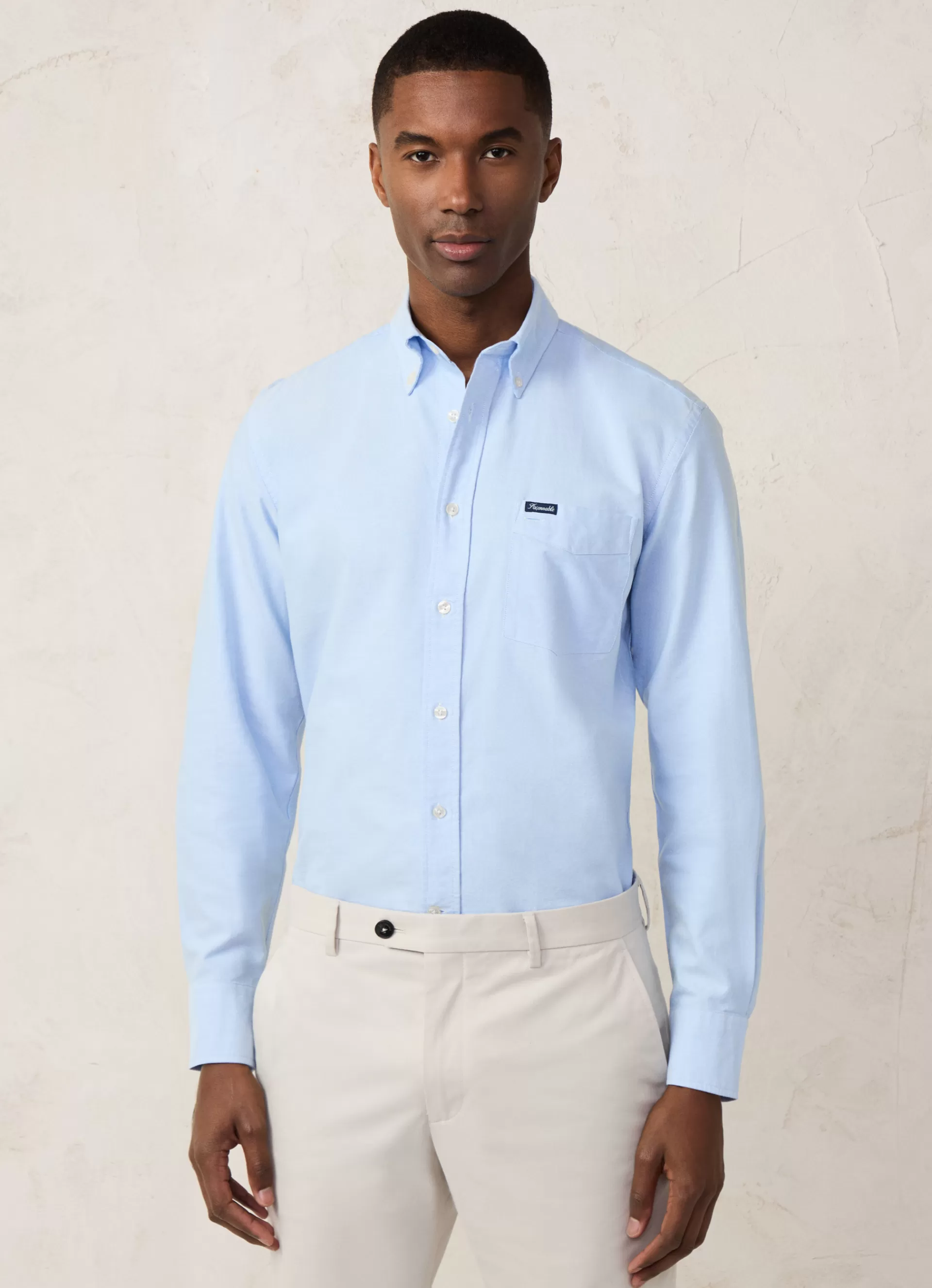 Chemises>Façonnable Chemise Oxford Delavee Horizon Blue