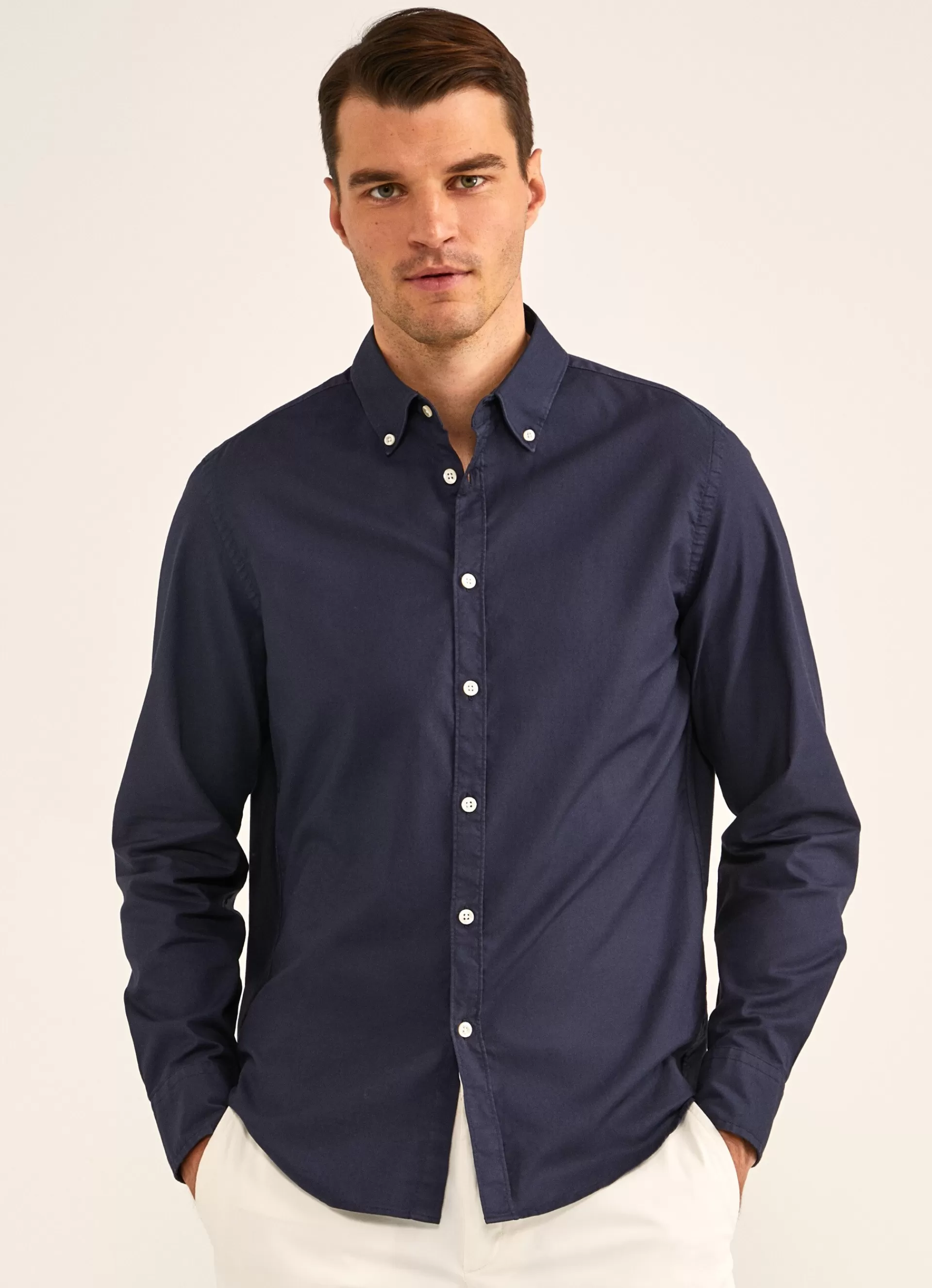 Chemises>Façonnable Chemise Oxford Imprimee Marine
