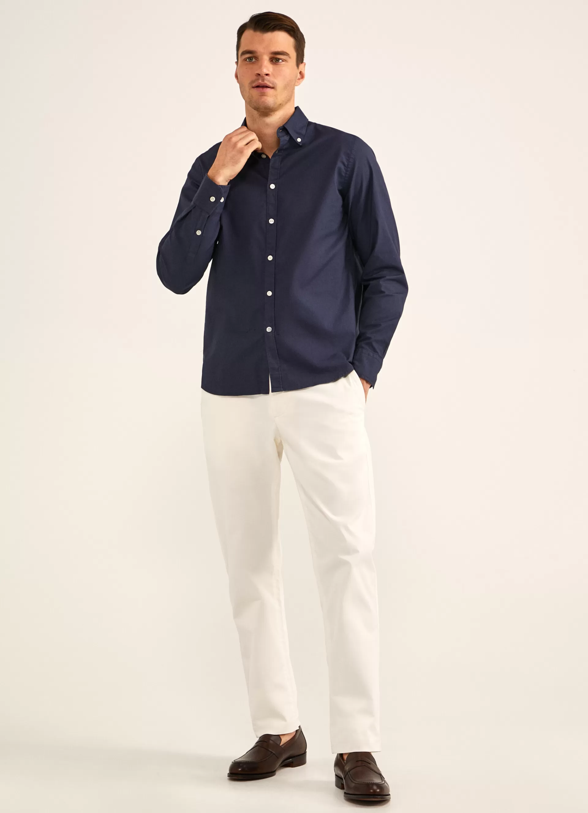 Chemises>Façonnable Chemise Oxford Imprimee Marine
