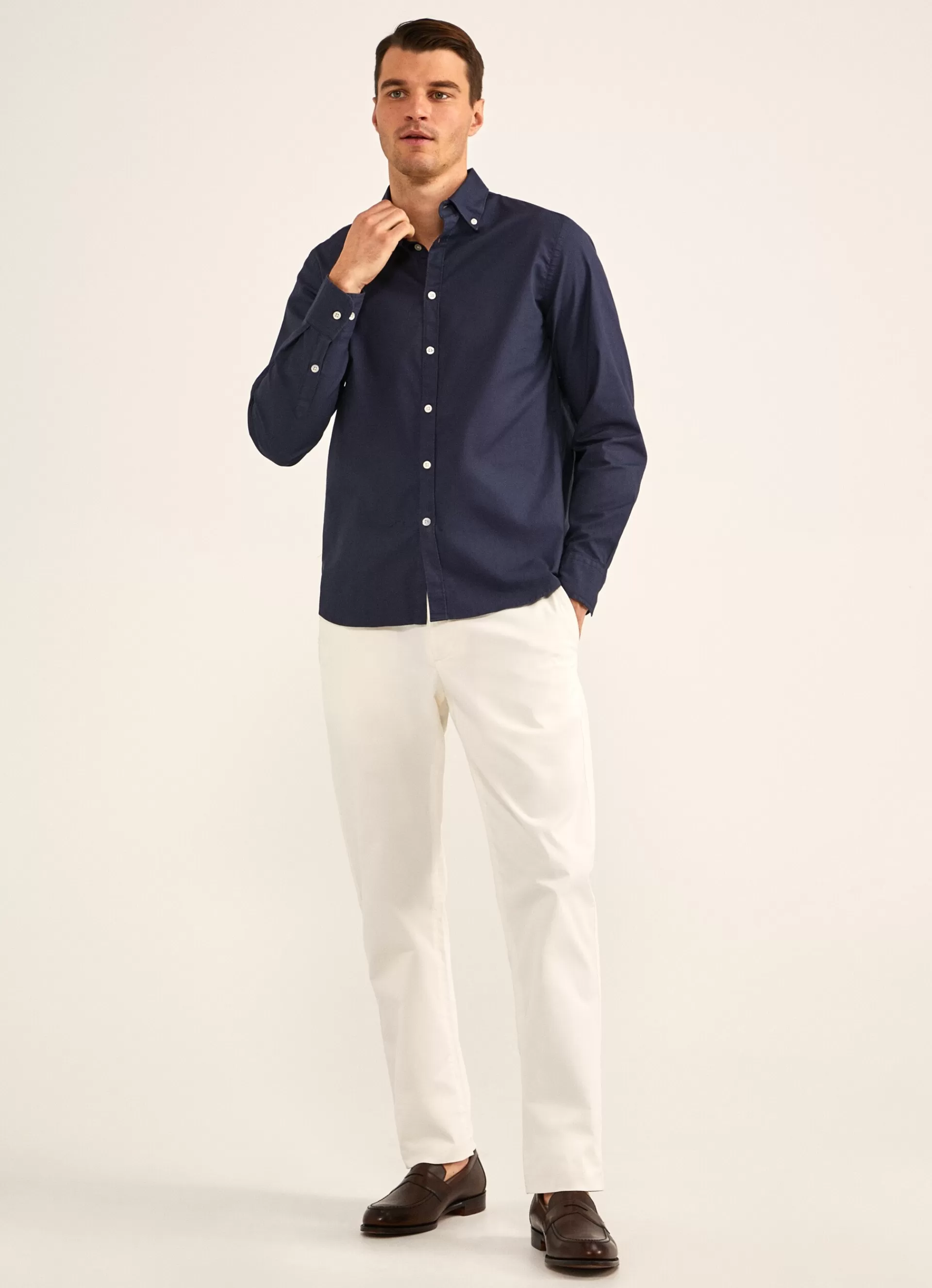 Chemises>Façonnable Chemise Oxford Imprimee Marine