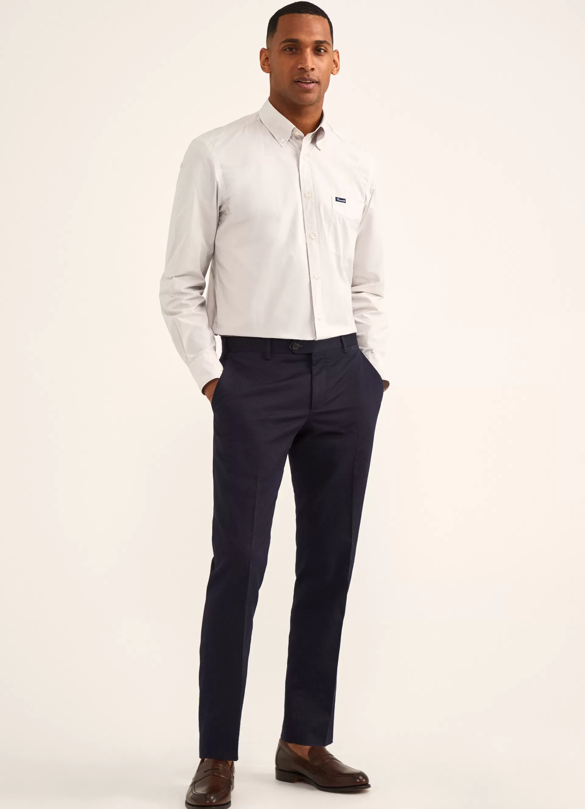 Chemises>Façonnable Chemise Unie En Coton Natural