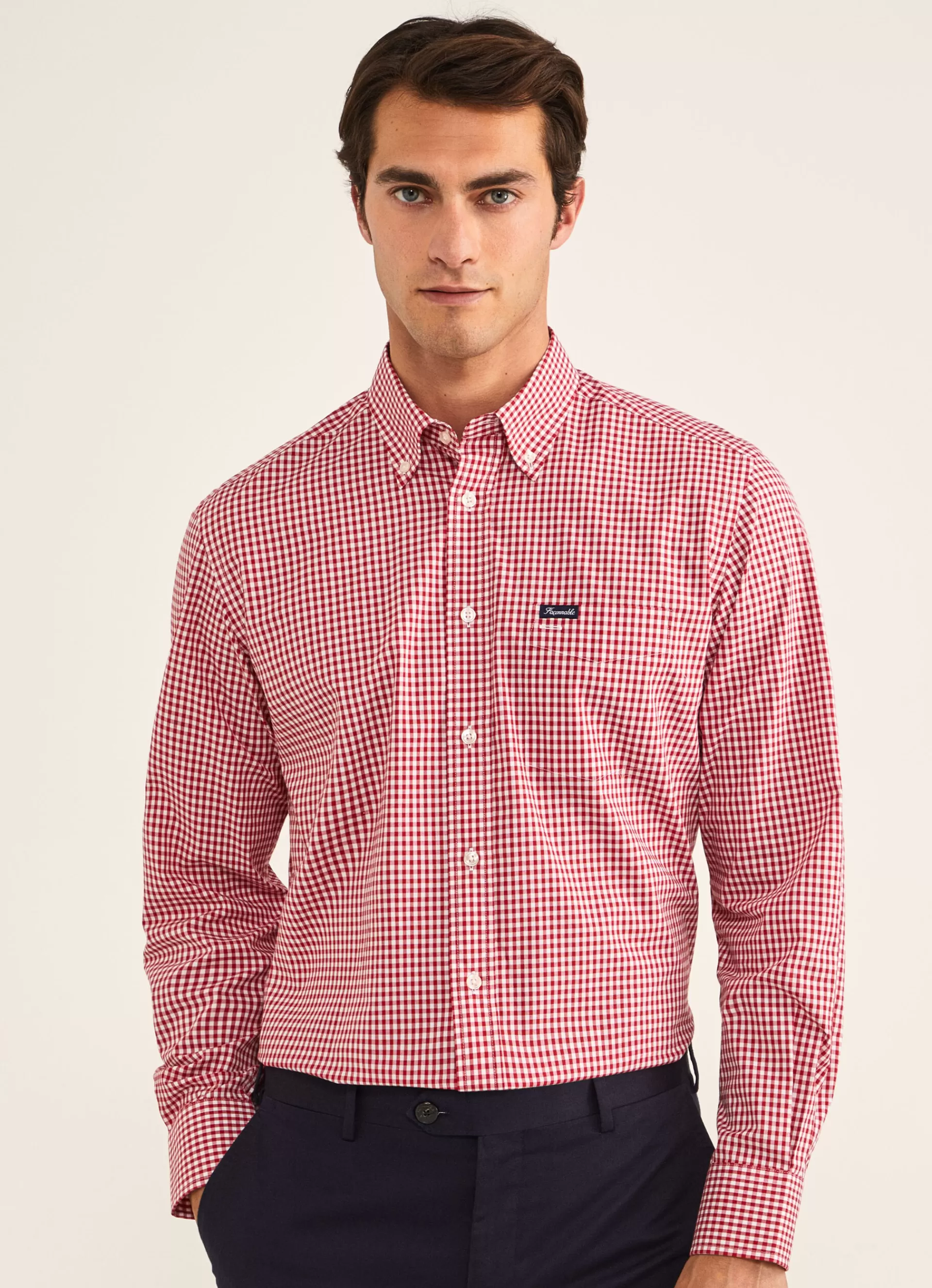 Chemises>Façonnable Chemise Vichy Mars Red