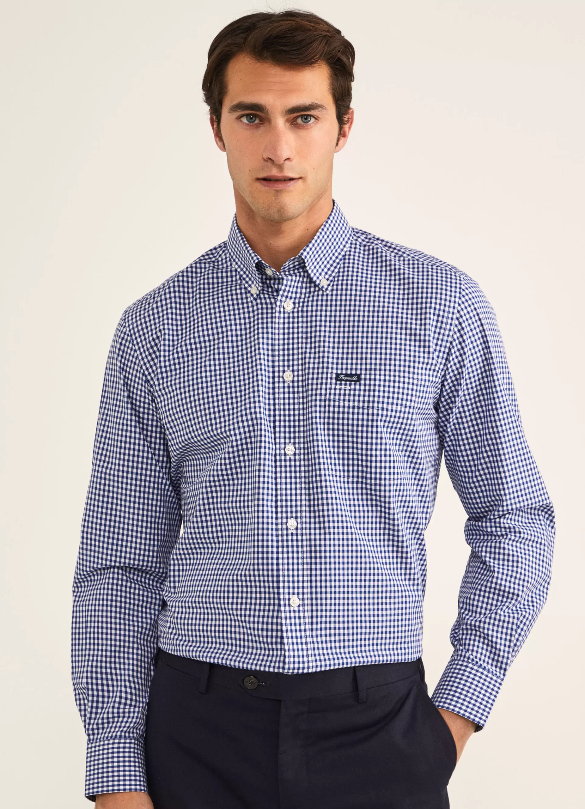Chemises>Façonnable Chemise Vichy Naval Blue