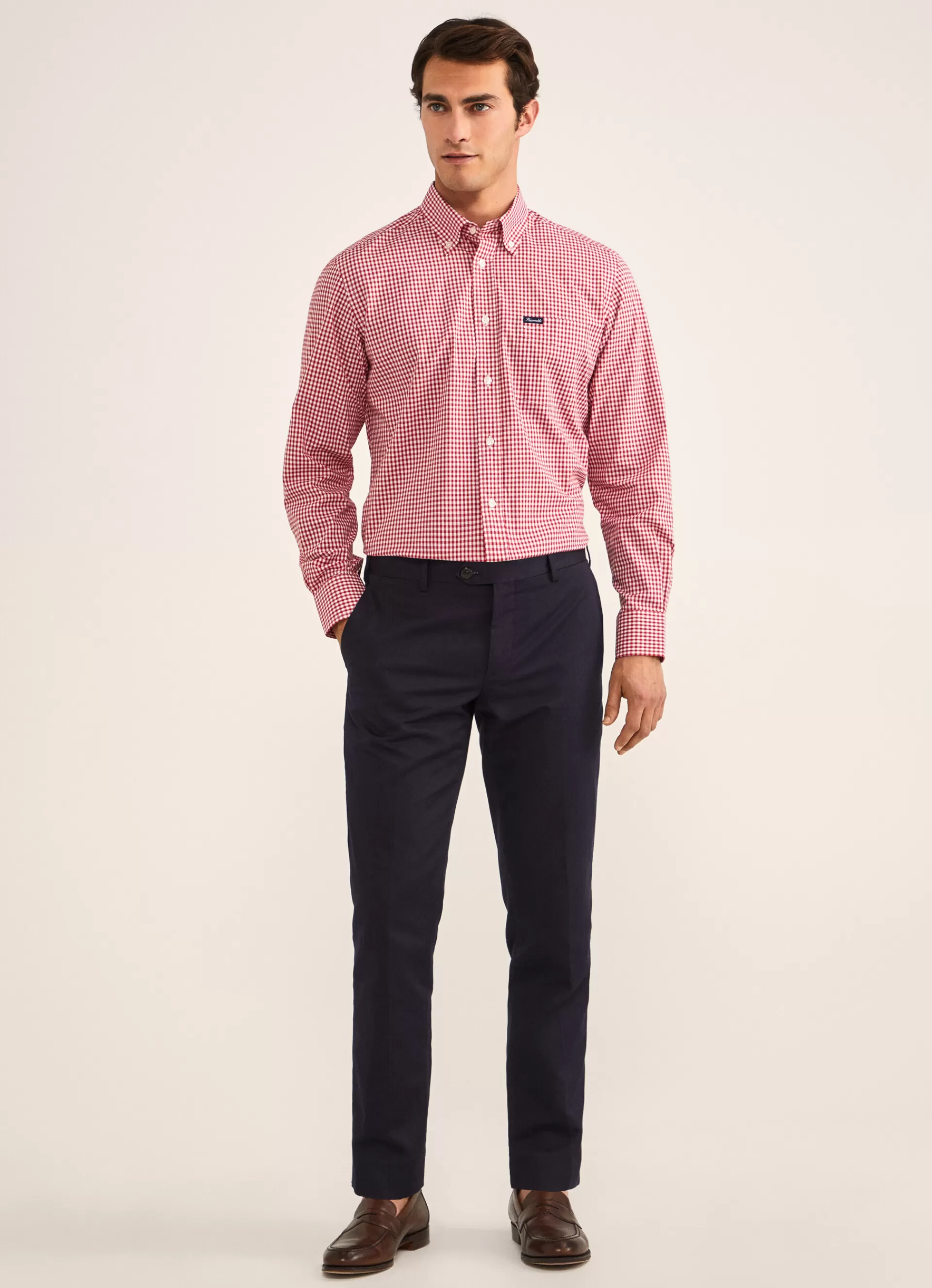 Chemises>Façonnable Chemise Vichy Mars Red