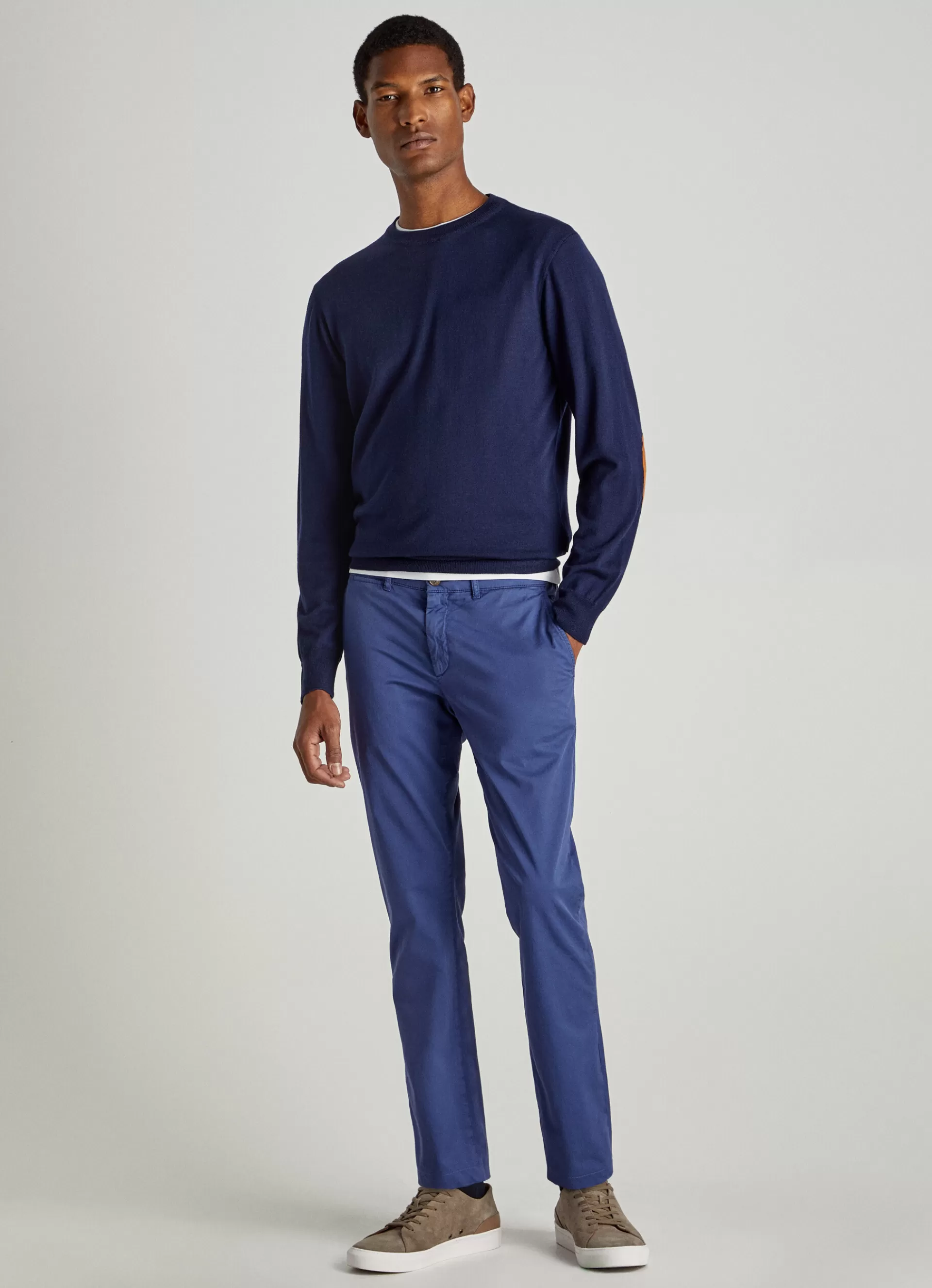 Pantalons>Façonnable Chino En Serge De Coton Pop Blue