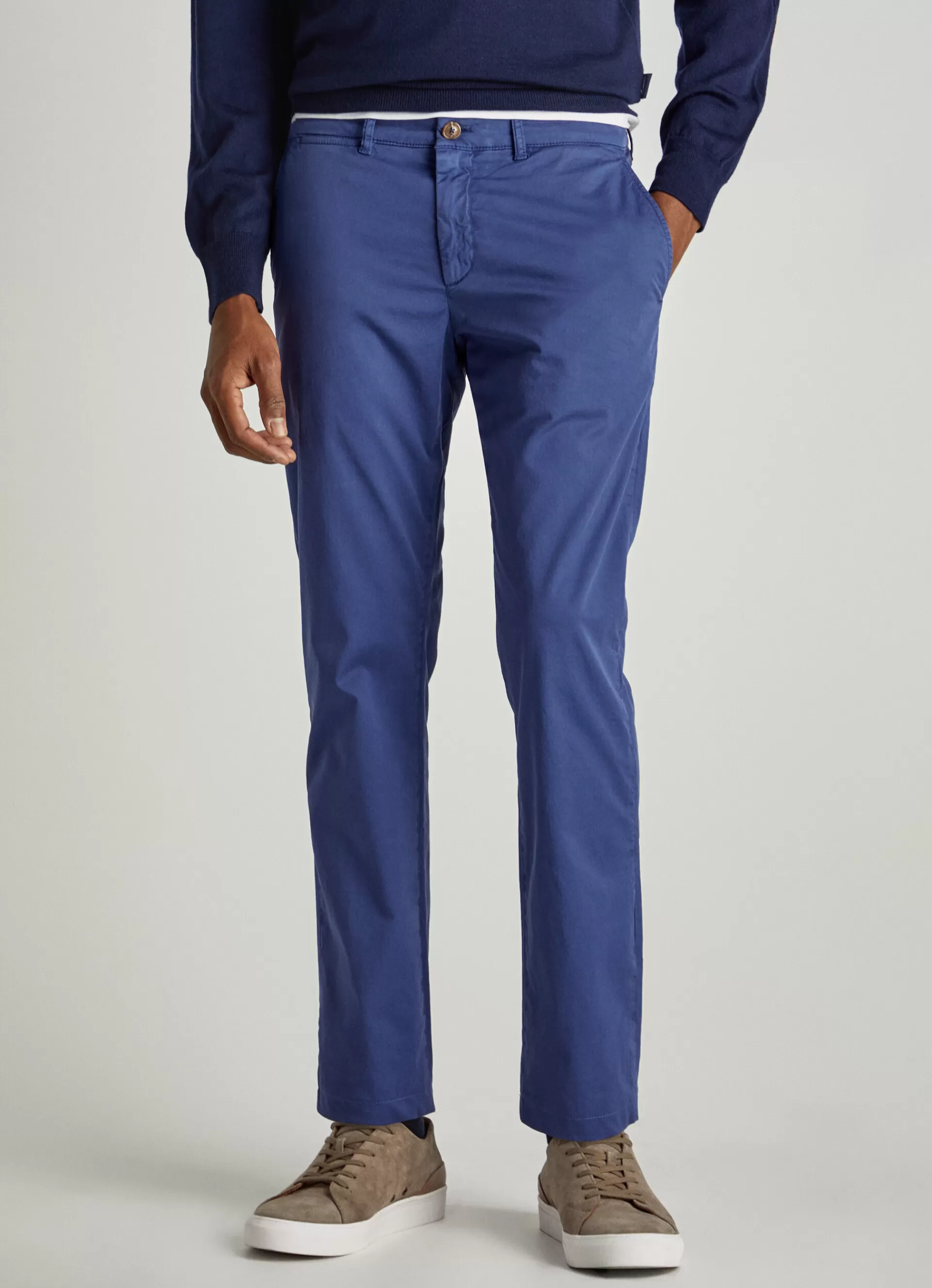 Pantalons>Façonnable Chino En Serge De Coton Pop Blue
