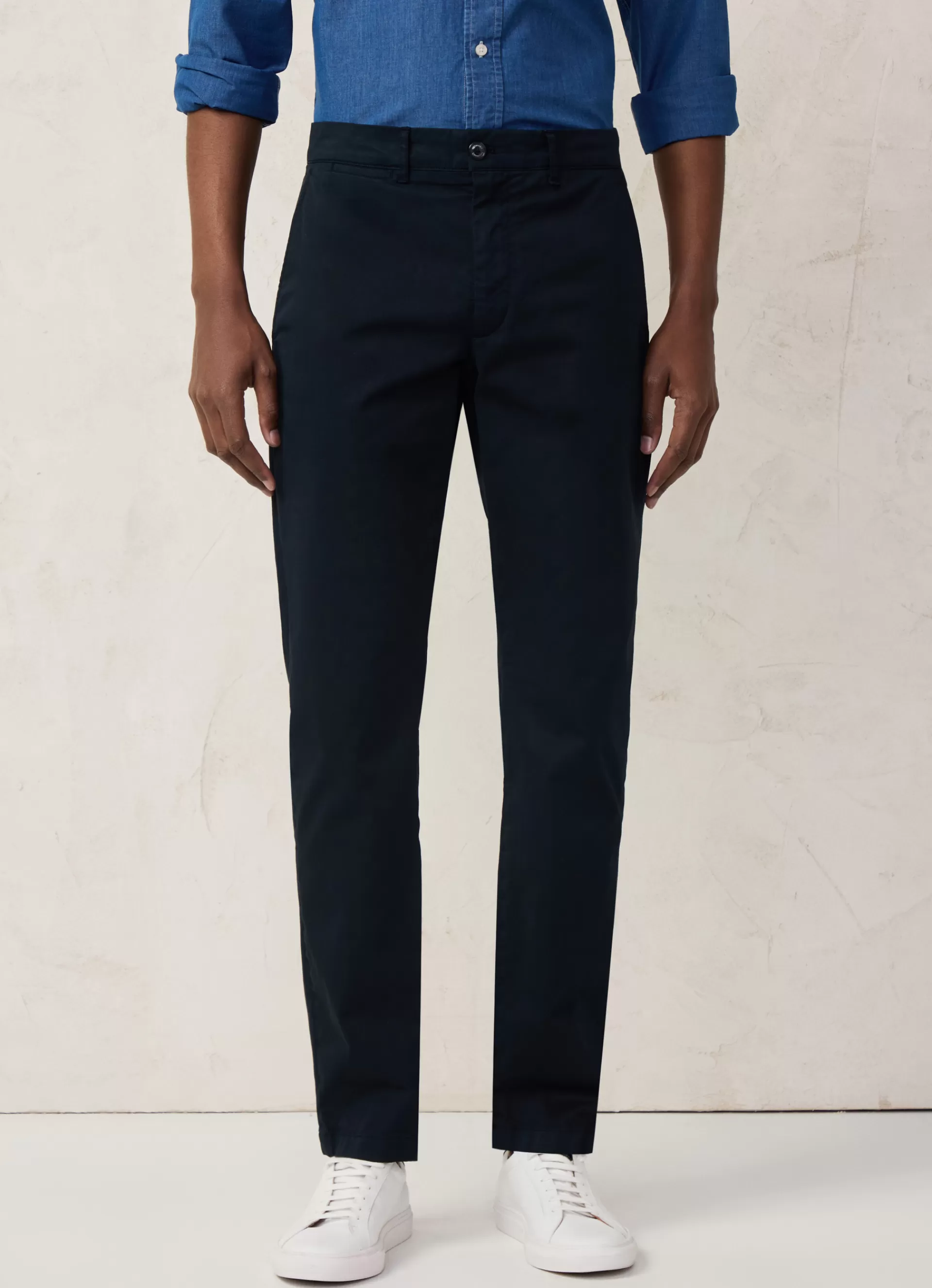 Pantalons>Façonnable Chino En Serge De Coton Marine