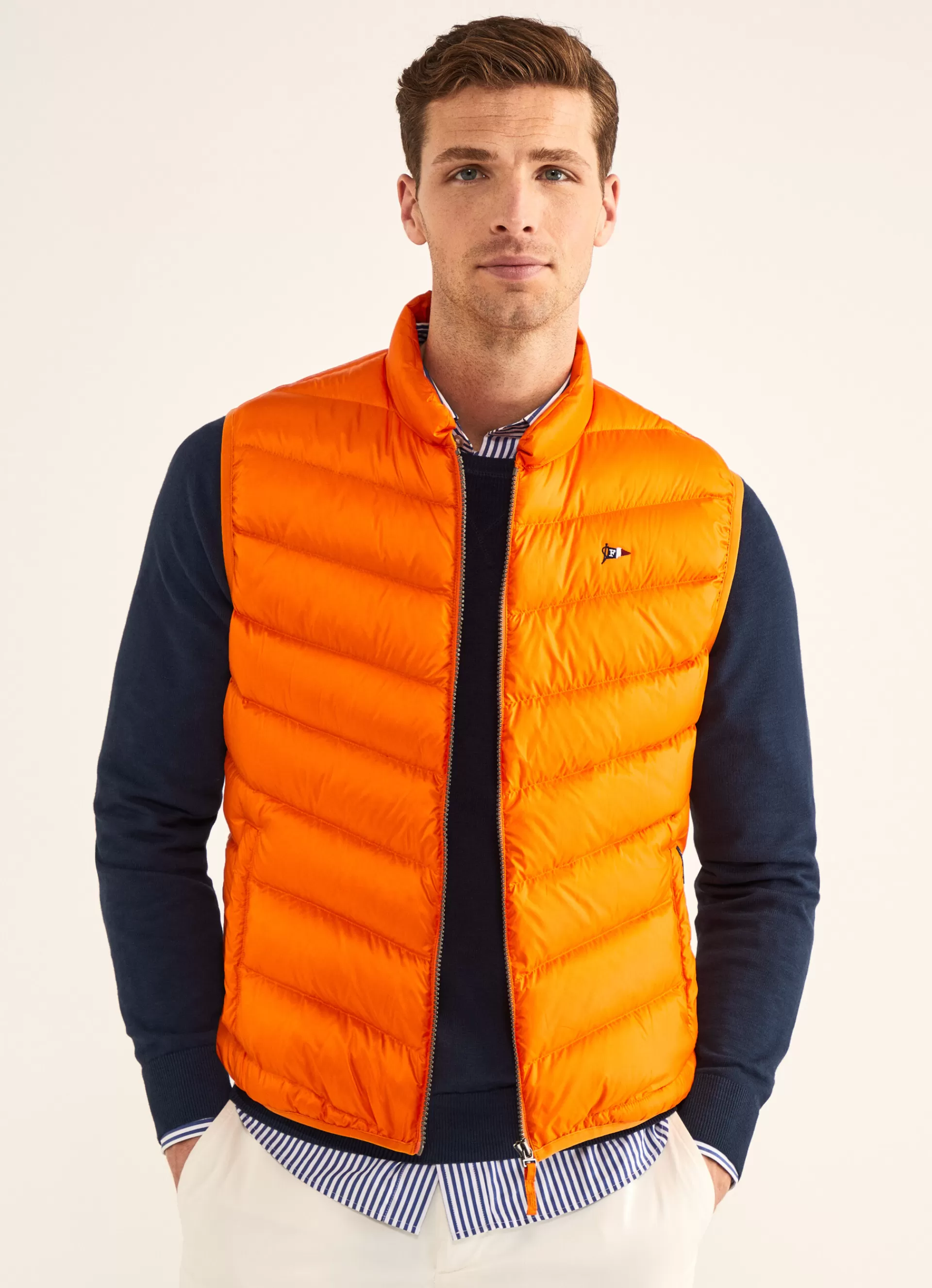 Manteaux Et Blousons>Façonnable Gilet Rembourre Pop Orange