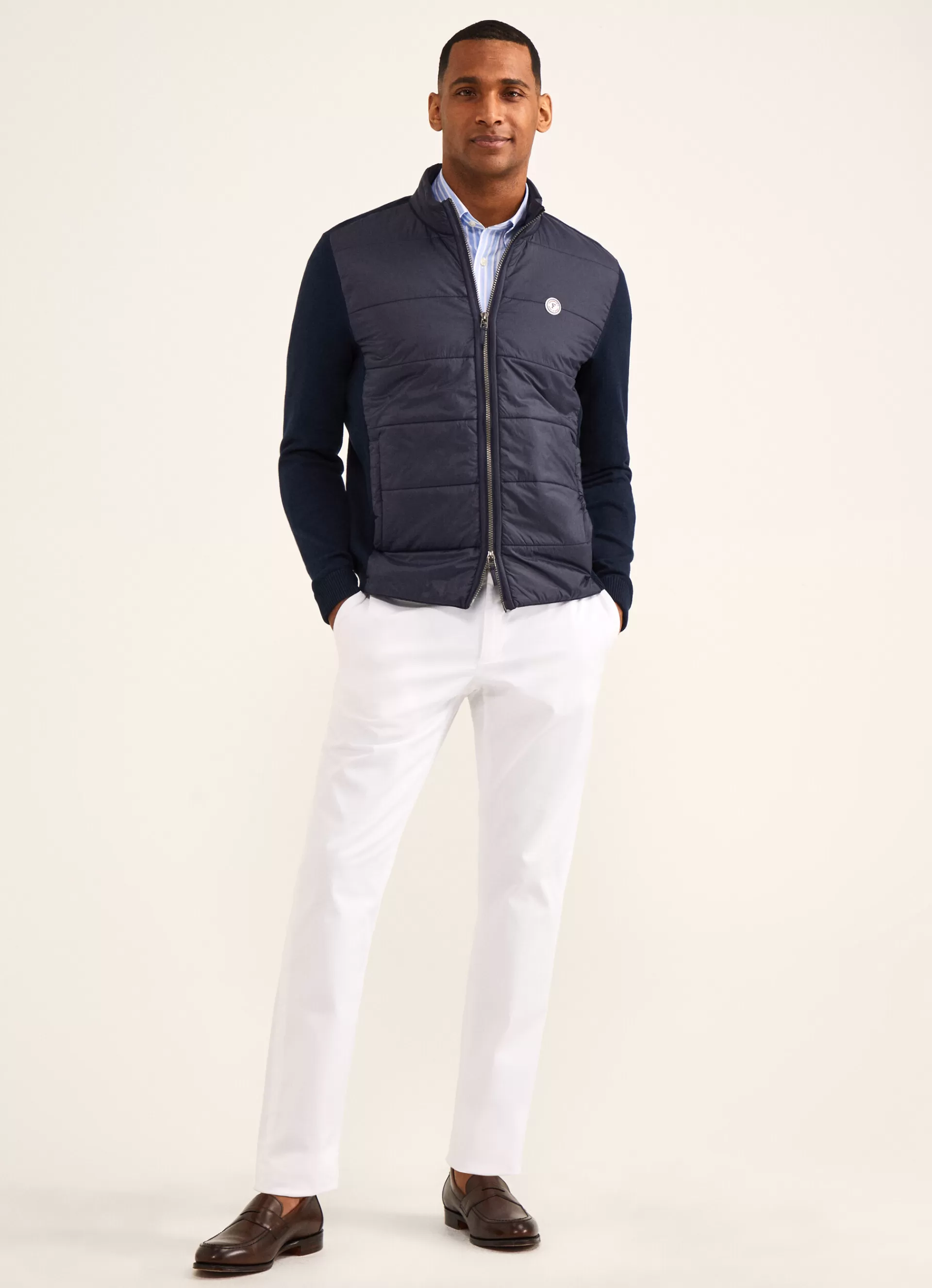 Manteaux Et Blousons>Façonnable Gilet Rembourre Bi-Matiere Marine