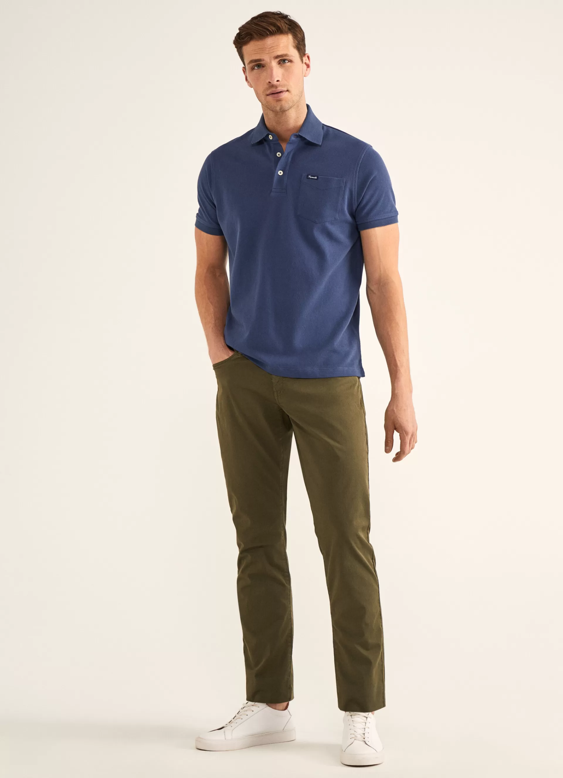 Pantalons>Façonnable Pantalon A 5 Poches En Gabardine Khaki Green