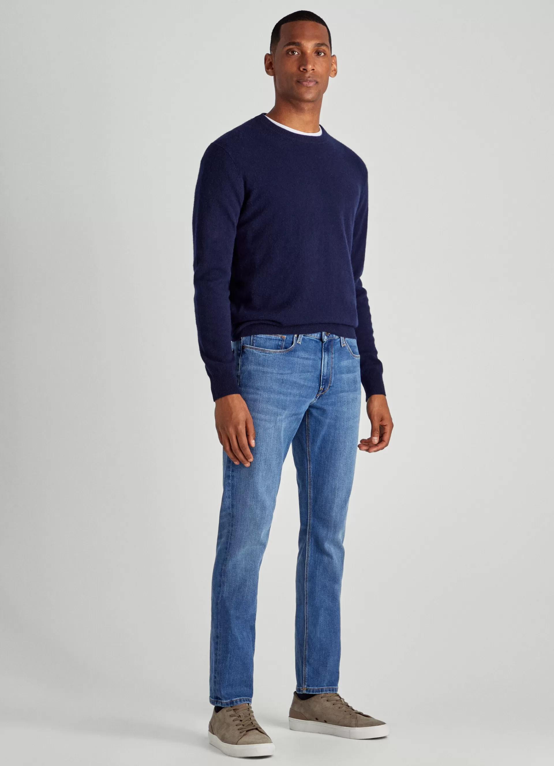 Pantalons>Façonnable Pantalon A 5 Poches En Gabardine Denim/Lt Blu