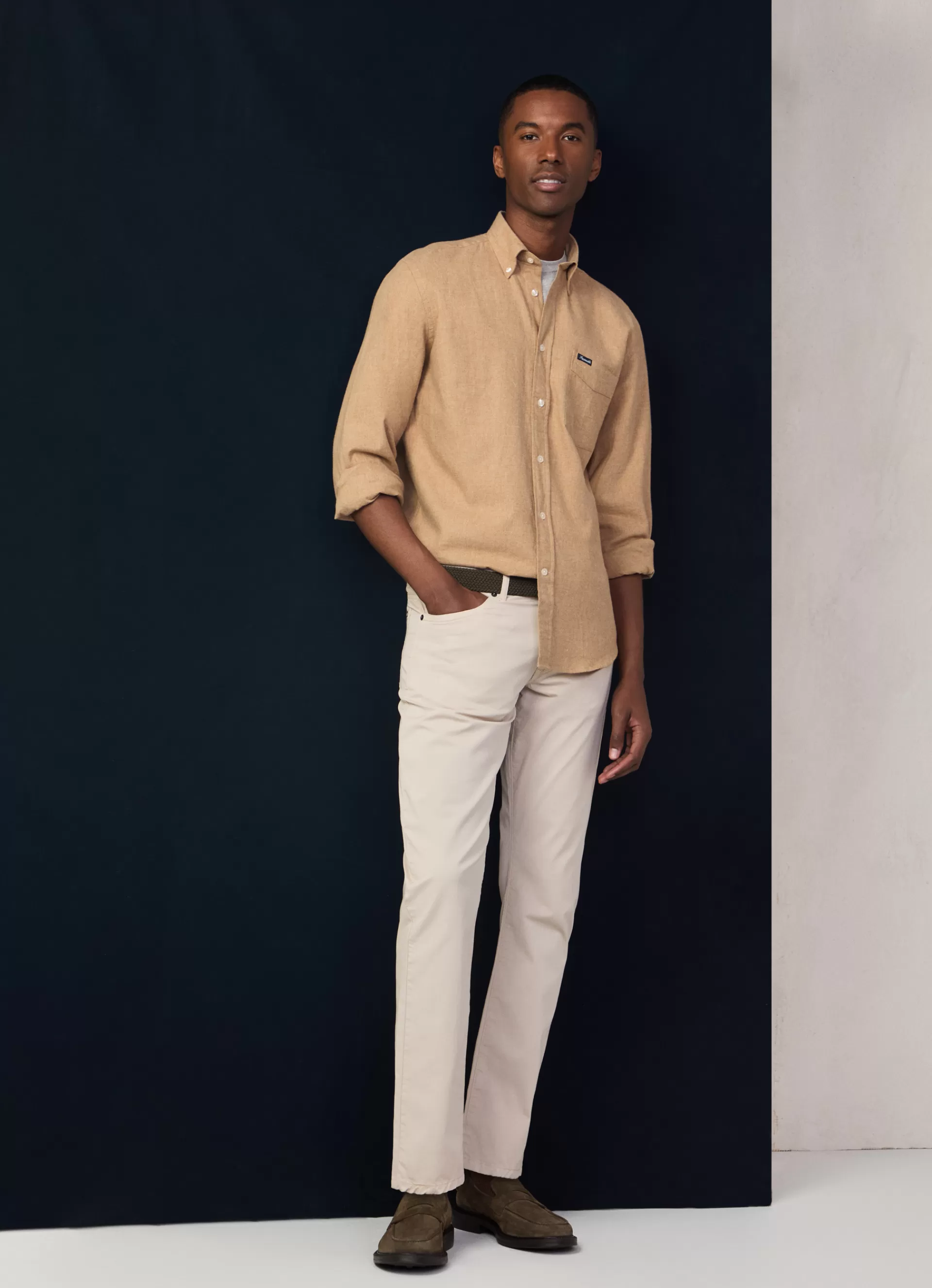 Pantalons>Façonnable Pantalon A 5 Poches En Gabardine Light Beige