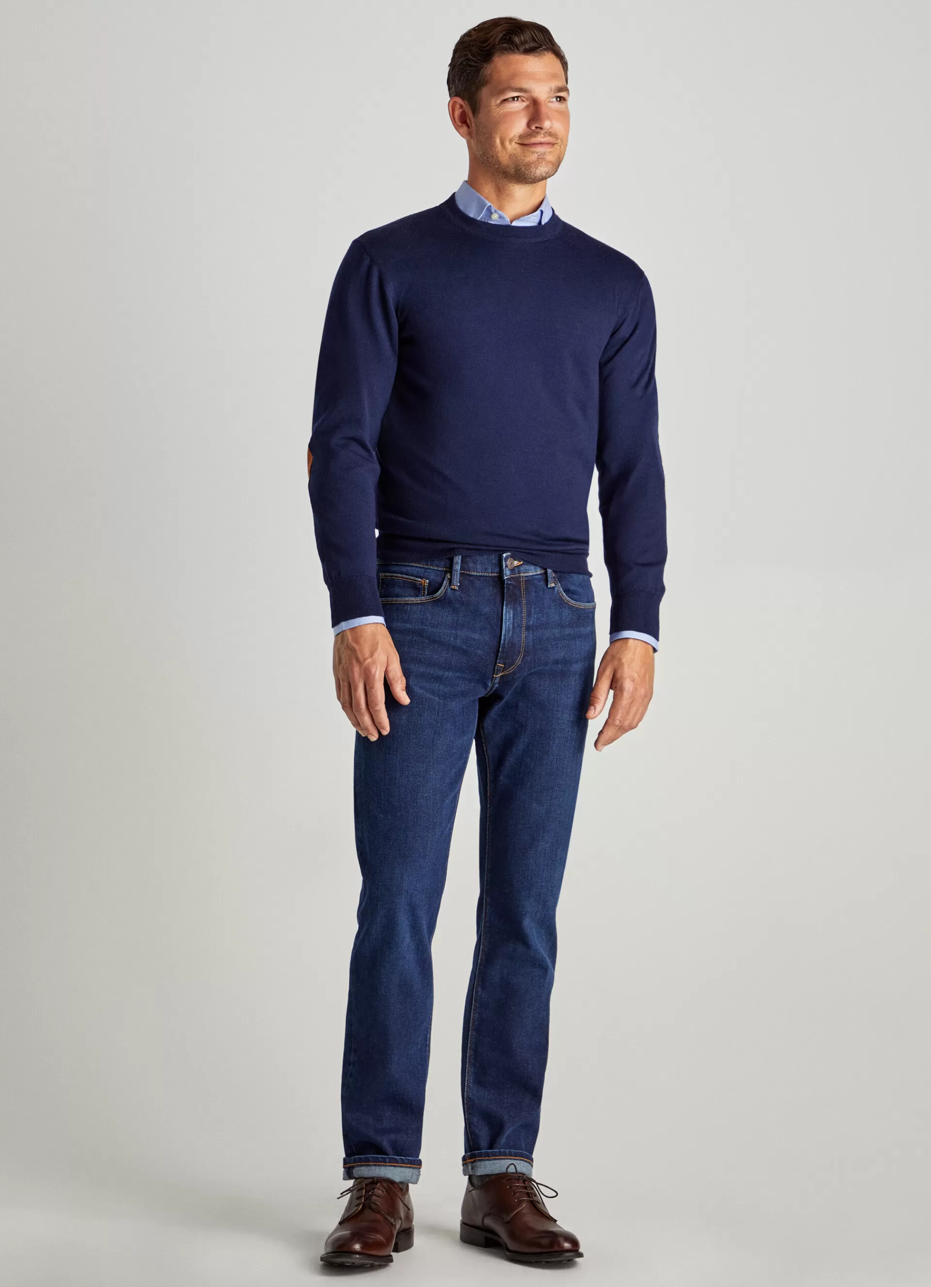 Pantalons>Façonnable Pantalon A 5 Poches En Gabardine Denim/Navy